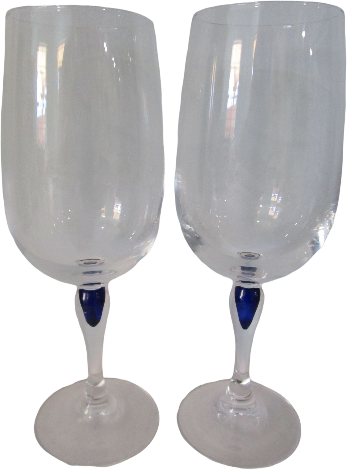 Vintage Libbey teardrop Cobalt Champagne Flutes Set of 4 