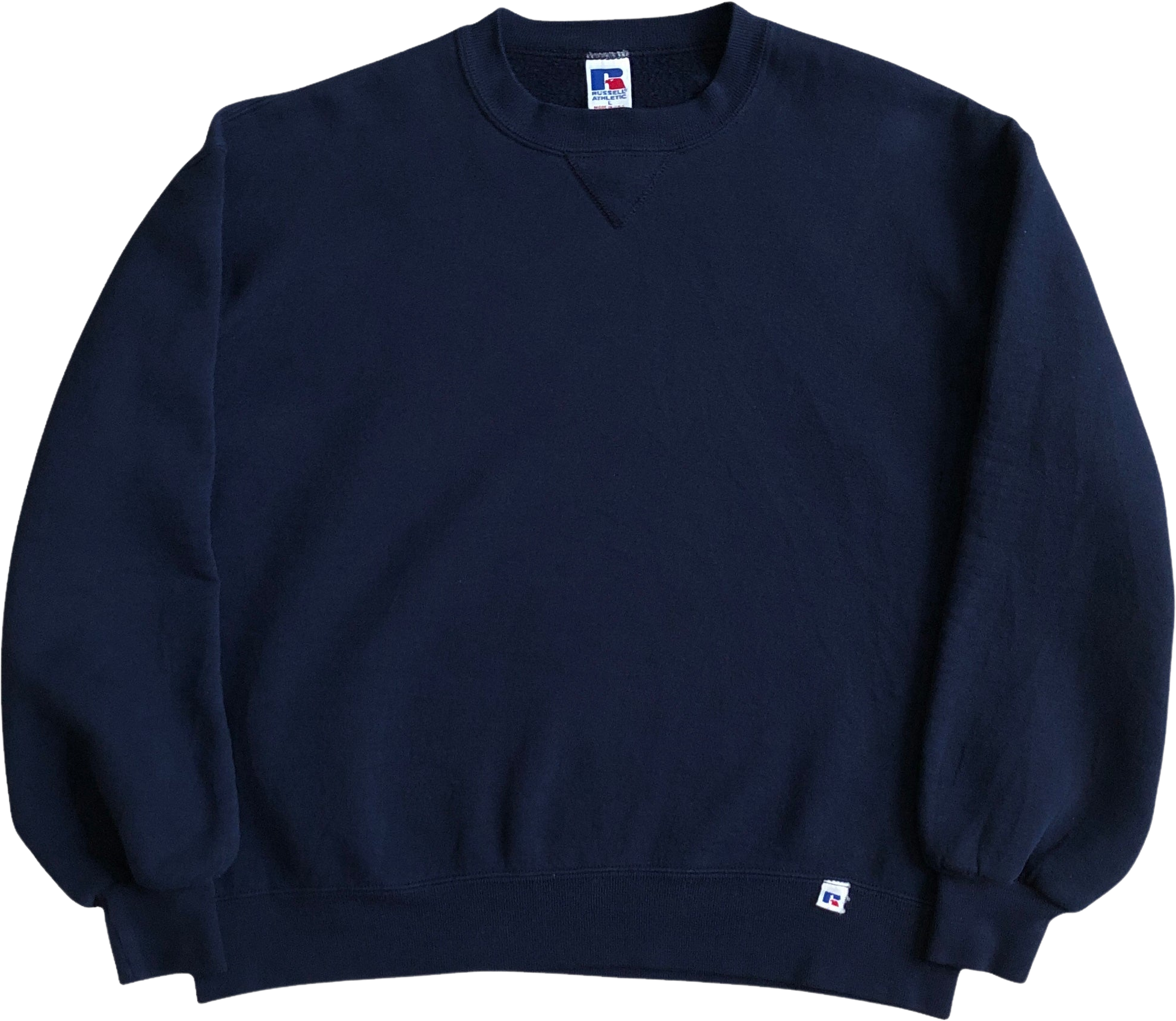 Russell Athletic Solid Navy Blue '80s '90s Vintage Sweatshirt by