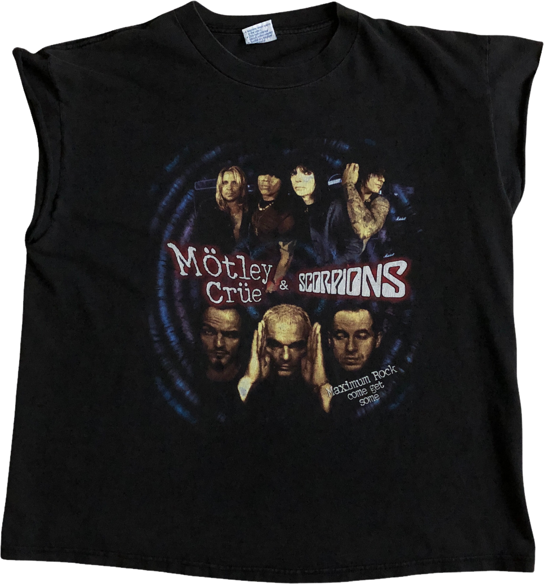 Motley Crue Scorpions 1999 Maximum Rock Tour Vintage Sleeveless T-Shirt by  All Sport