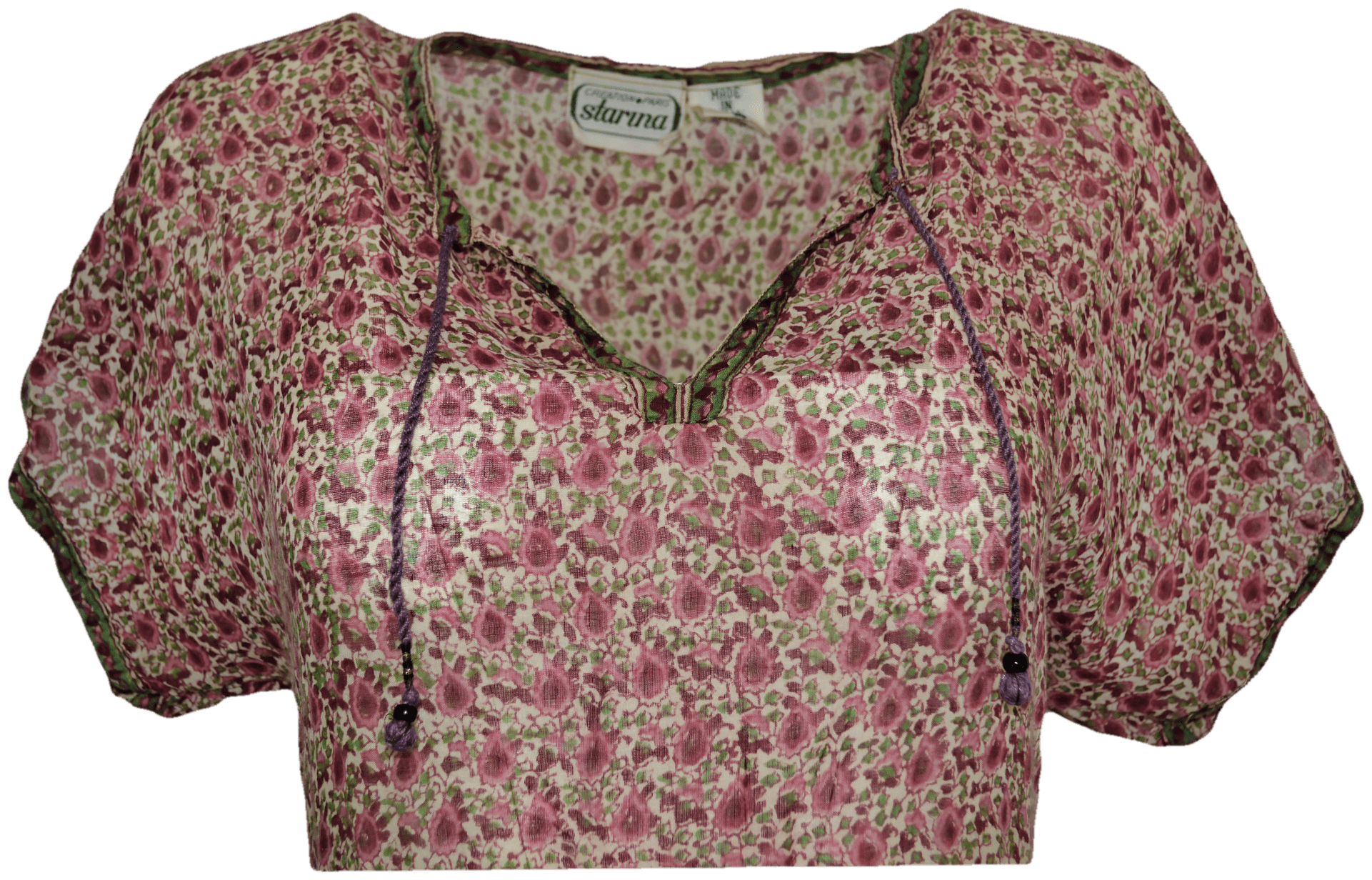 Vintage Pink and Green Floral Dress by Starina Shop THRILLING