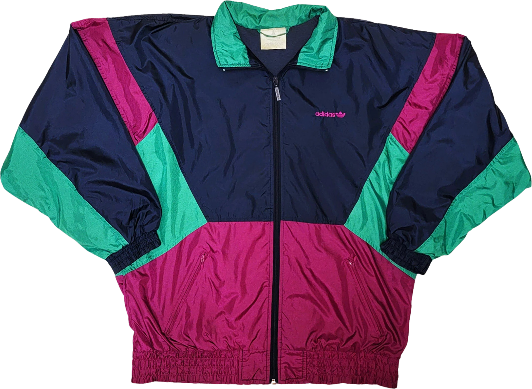 Adidas Vintage 90s Colorblock Windbreaker Track Jacket Purple and | Shop THRILLING