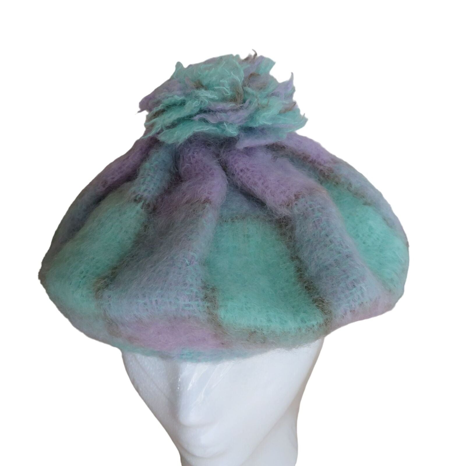 Donegal Design Mohair Cozy Red Beret with Pom-Pom Made in Ireland Like the cherry on a sundae, pom poms can be the final  main image 3