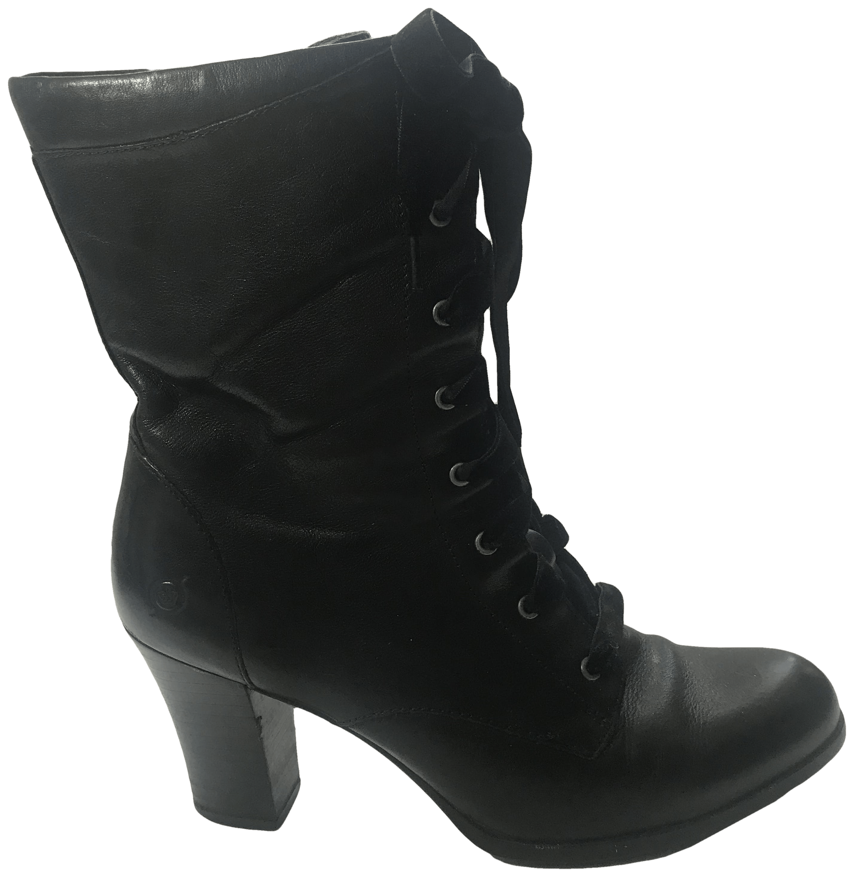 Vintage Black Leather Lace Up Boots by Born Shop THRILLING