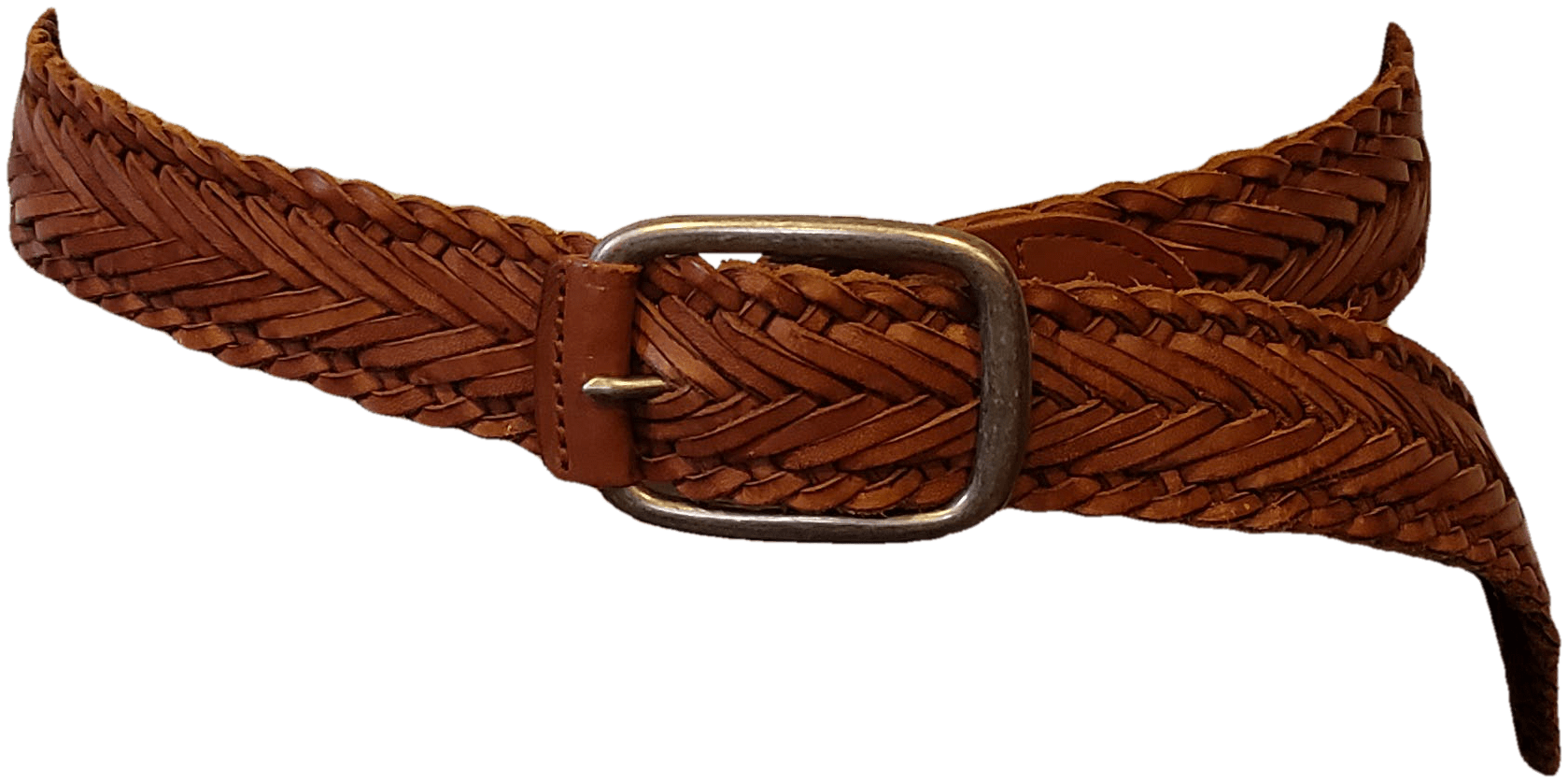 Vintage Braided Brown Leather Belt Shop THRILLING