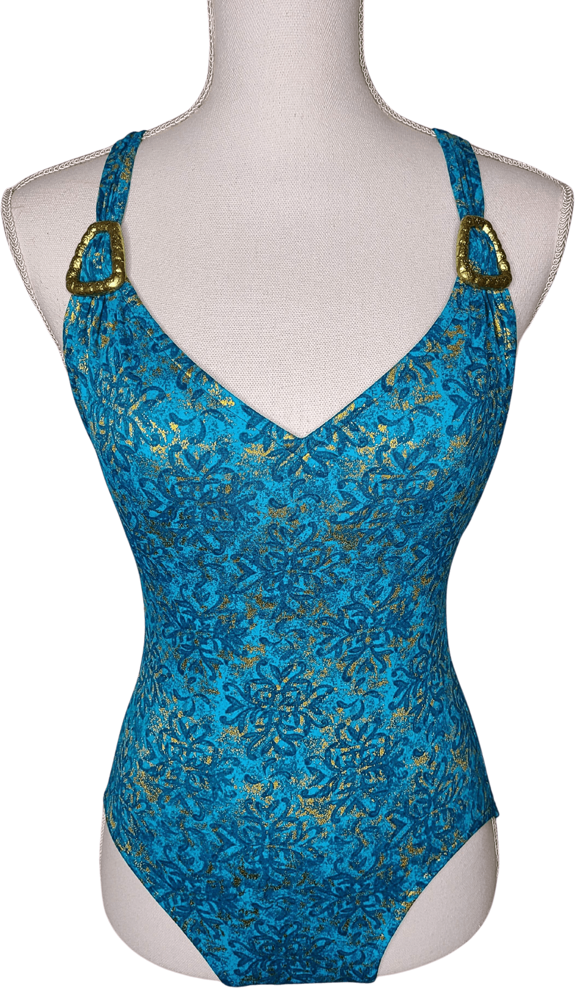 Vintage 80's Bright Blue One Piece by Elizabeth Stewart