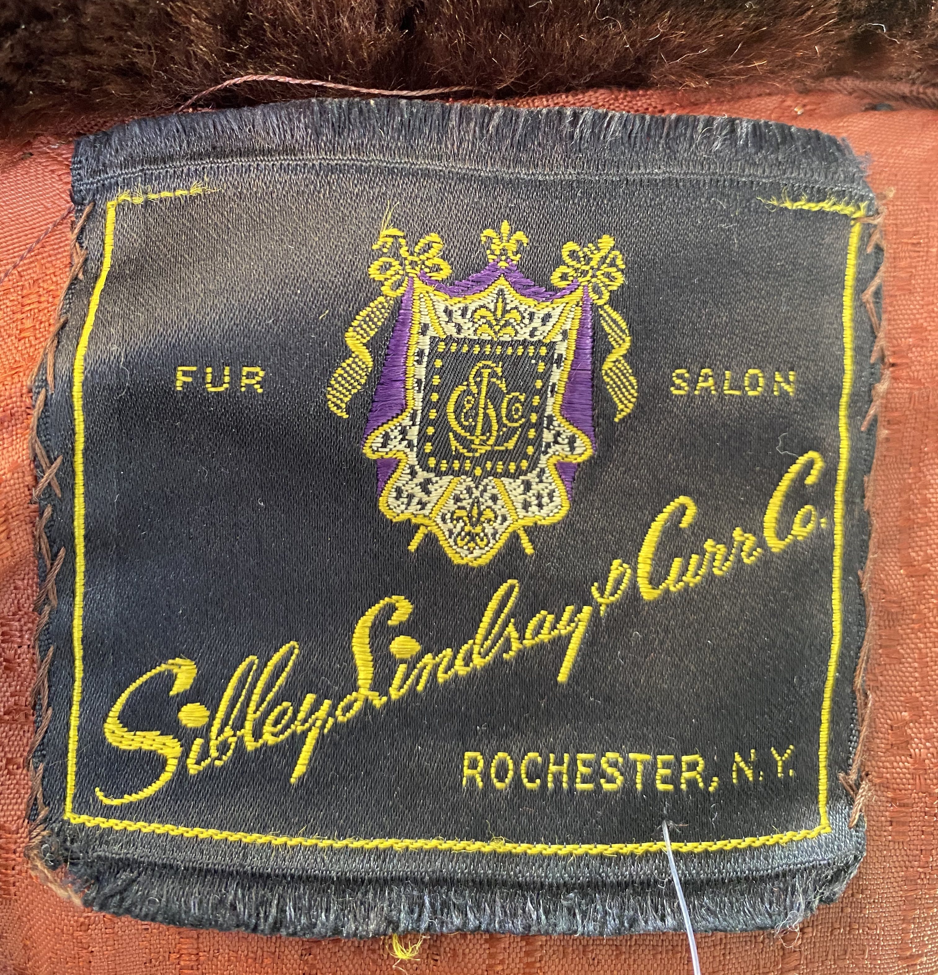 Vintage Brown Fur Hook and Eye Closure Jacket by Sibley, Lindsay & Curr