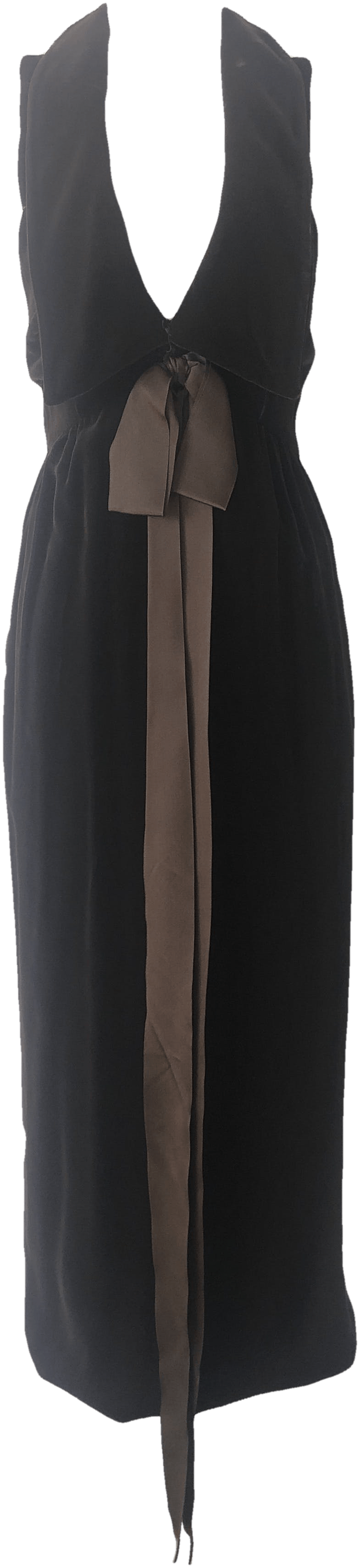 Vintage Brown Velvet Halter Dress by Mildred Mann Shop THRILLING