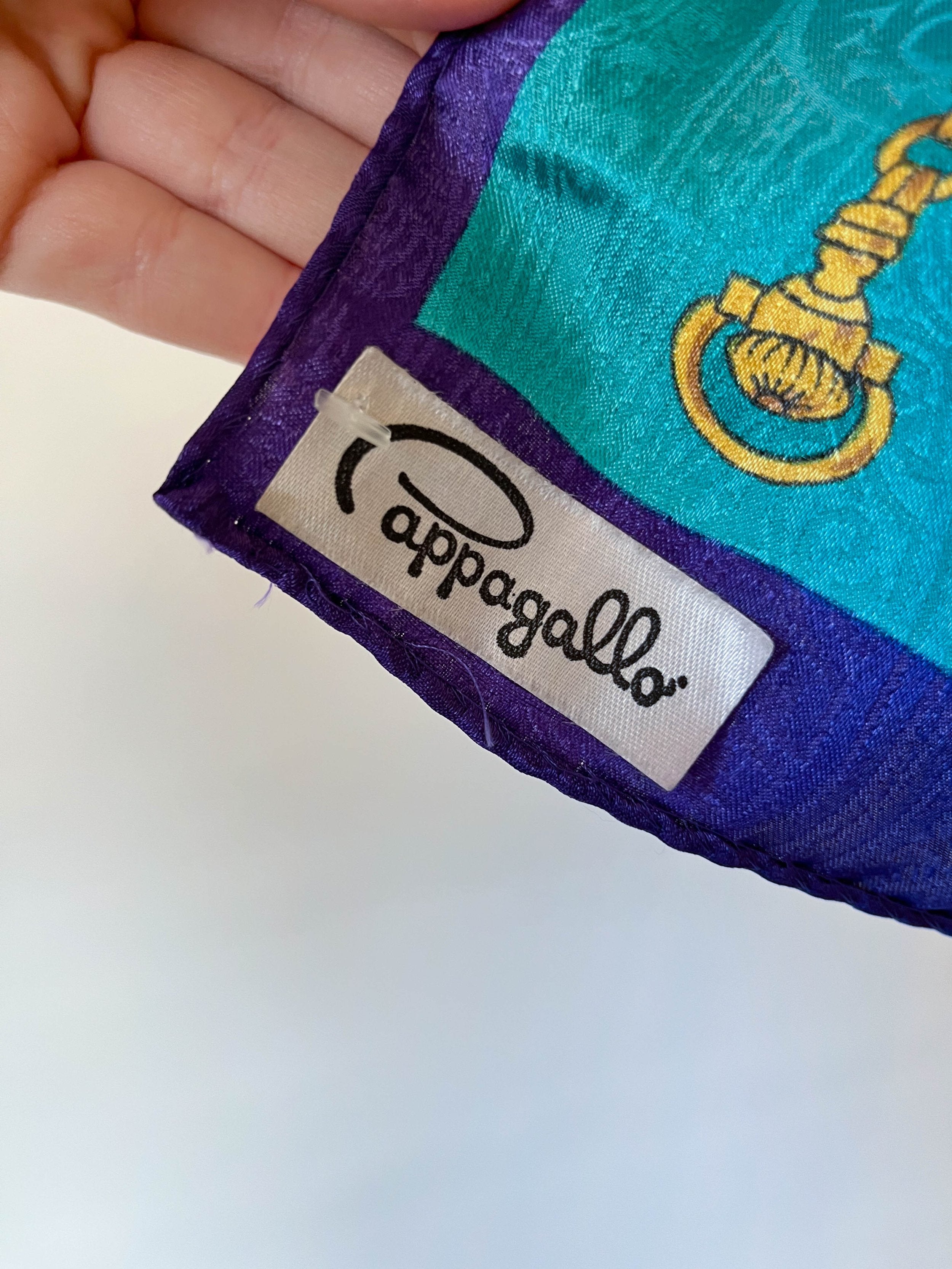 Vintage 80s Green Wrinkle In Time Silk Scarf by Pappagallo Shop THRILLING