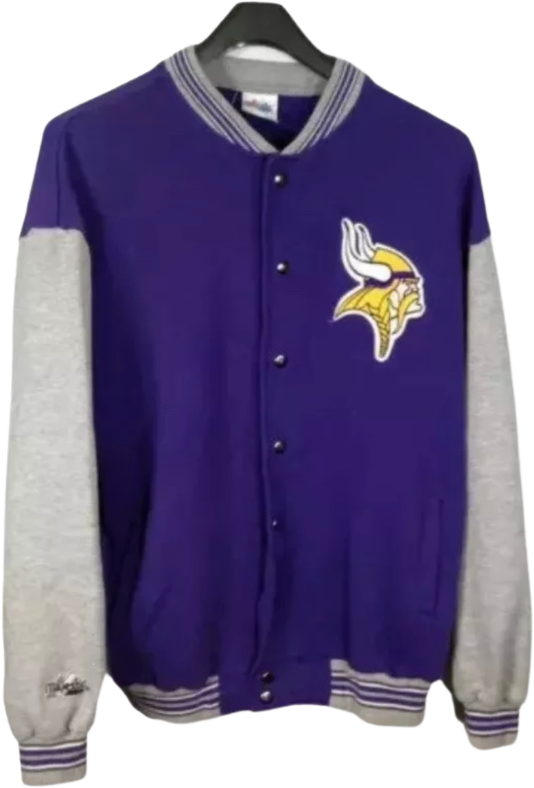 Vintage Minnesota Vikings Majestic Purple Varsity Letterman Jacket