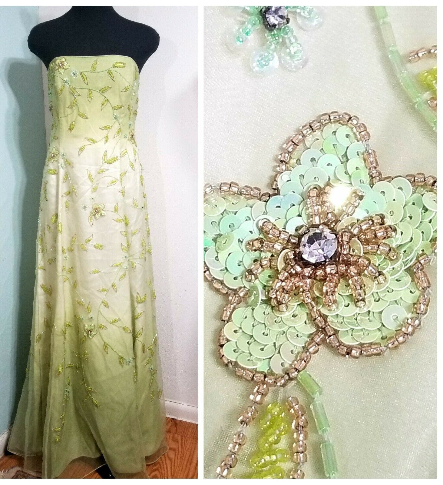 Vintage 90's Deadstock Beaded Strapless Dress by Diane Freis Shop