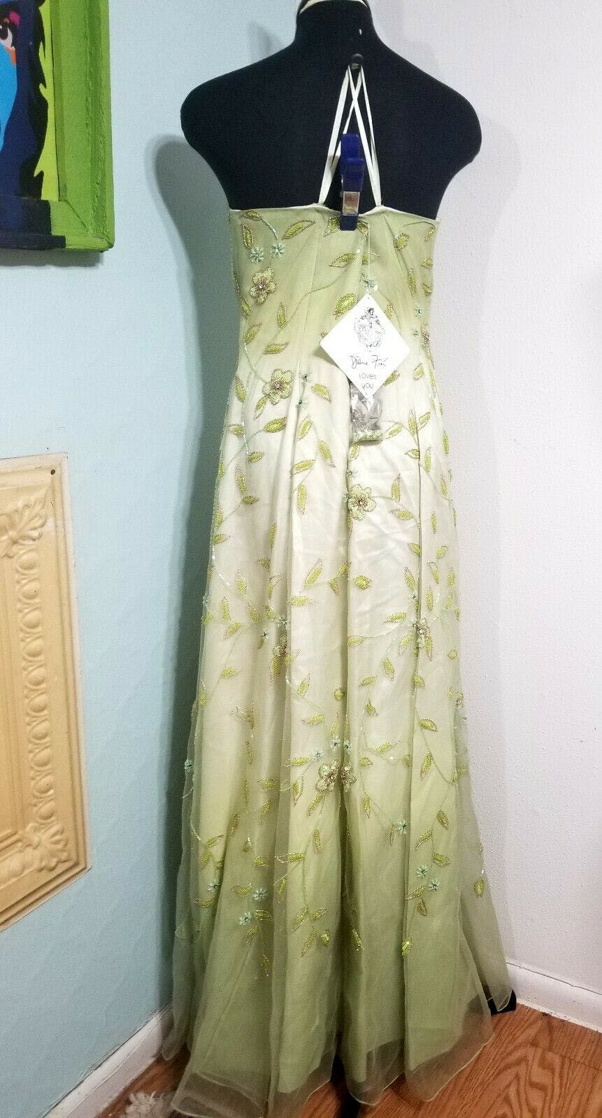 Vintage 90's Deadstock Beaded Strapless Dress by Diane Freis Shop