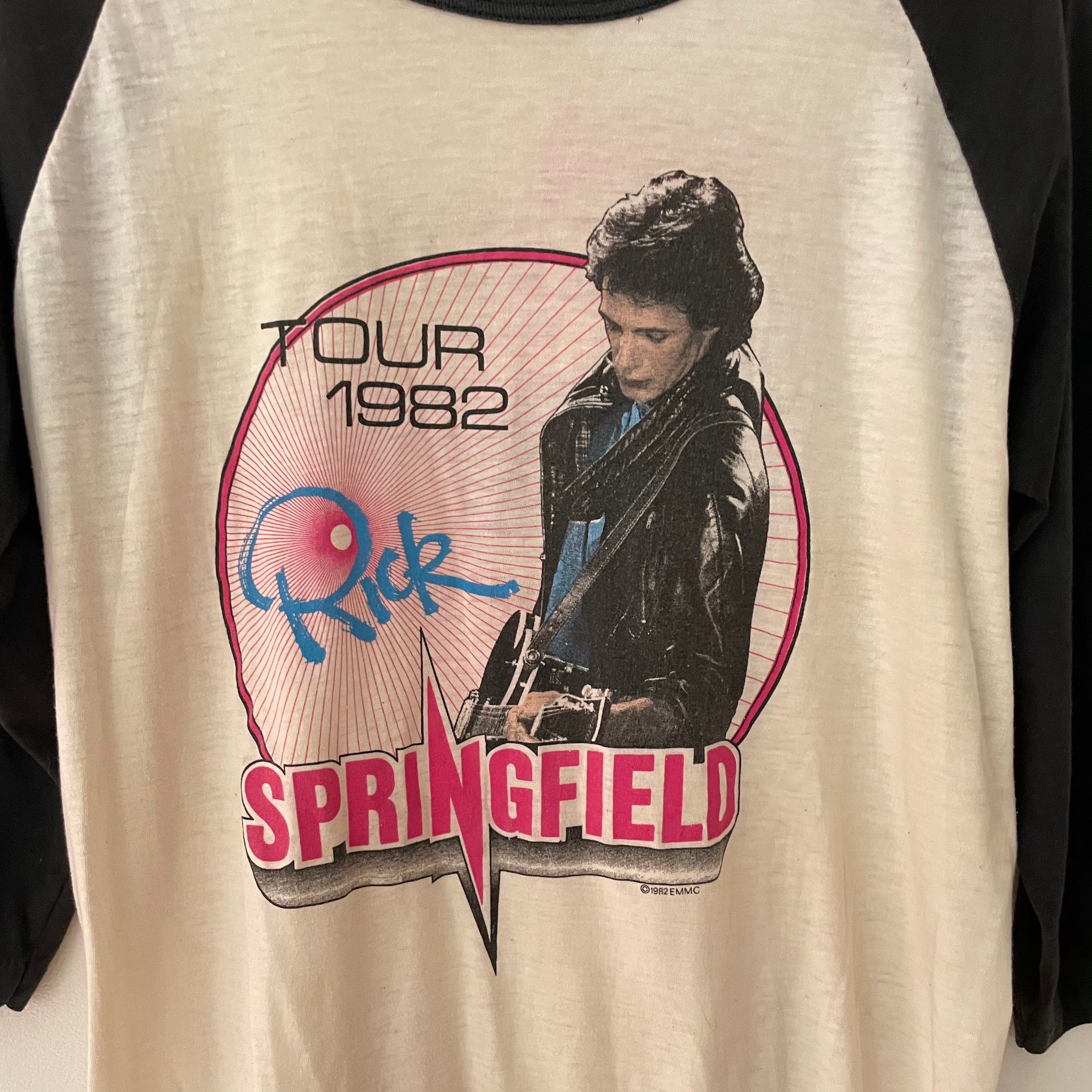 Vintage 70s store 80s Rick Springfield American Tour T Shirt Mens M Band Tee Raglan