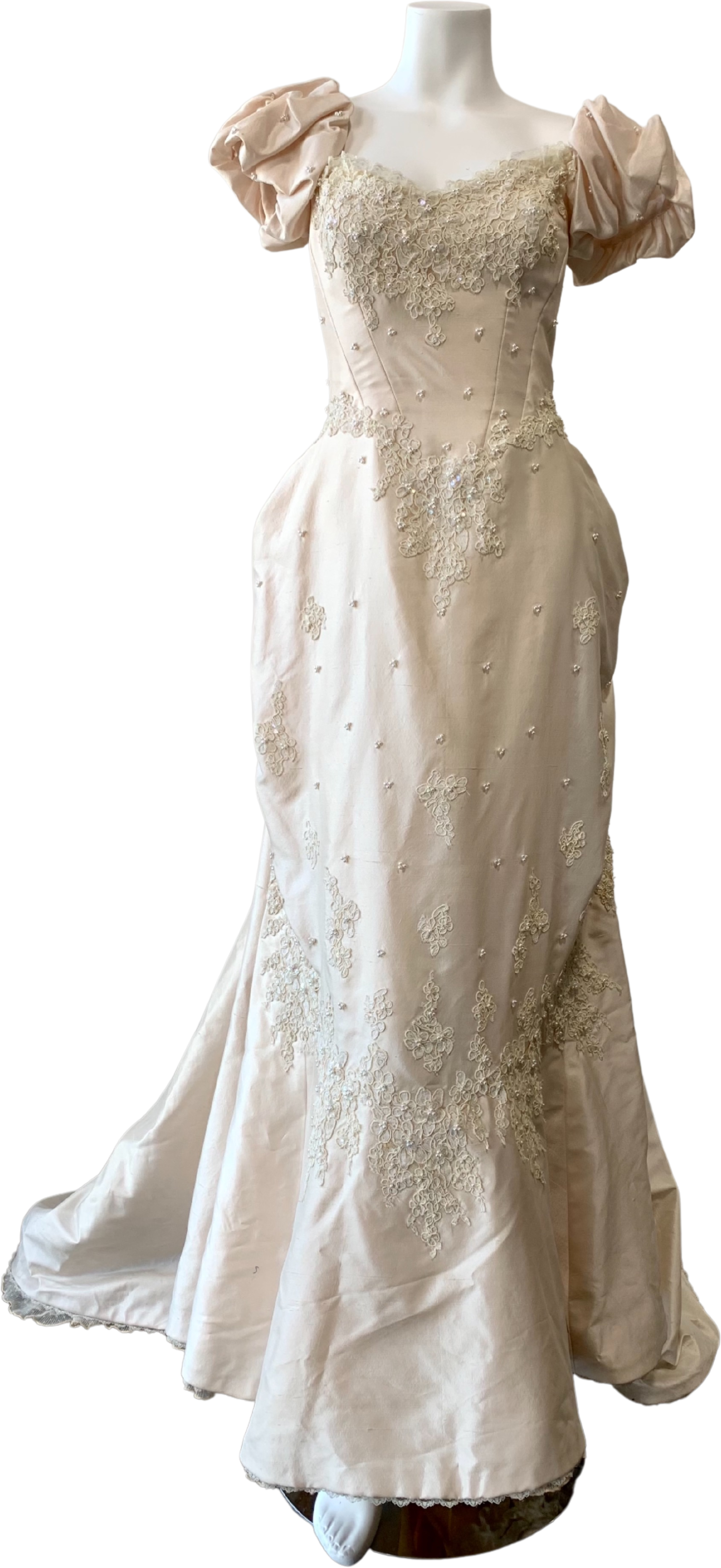 priscilla of boston vintage wedding dresses Vintage Beaded Lace Bodice Princess Gown by Priscilla Of Boston