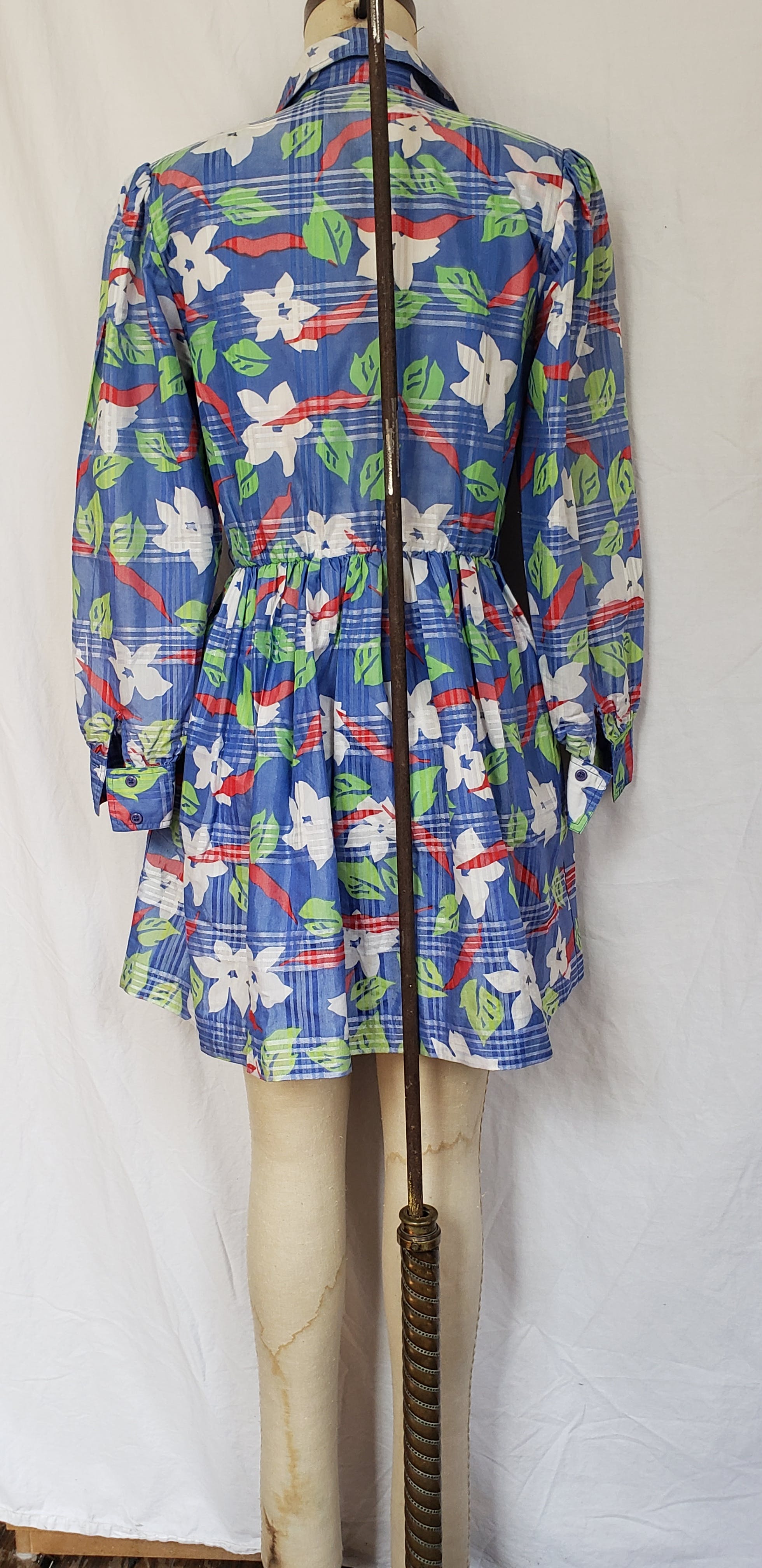 Vintage 90’s blue rose mini dress