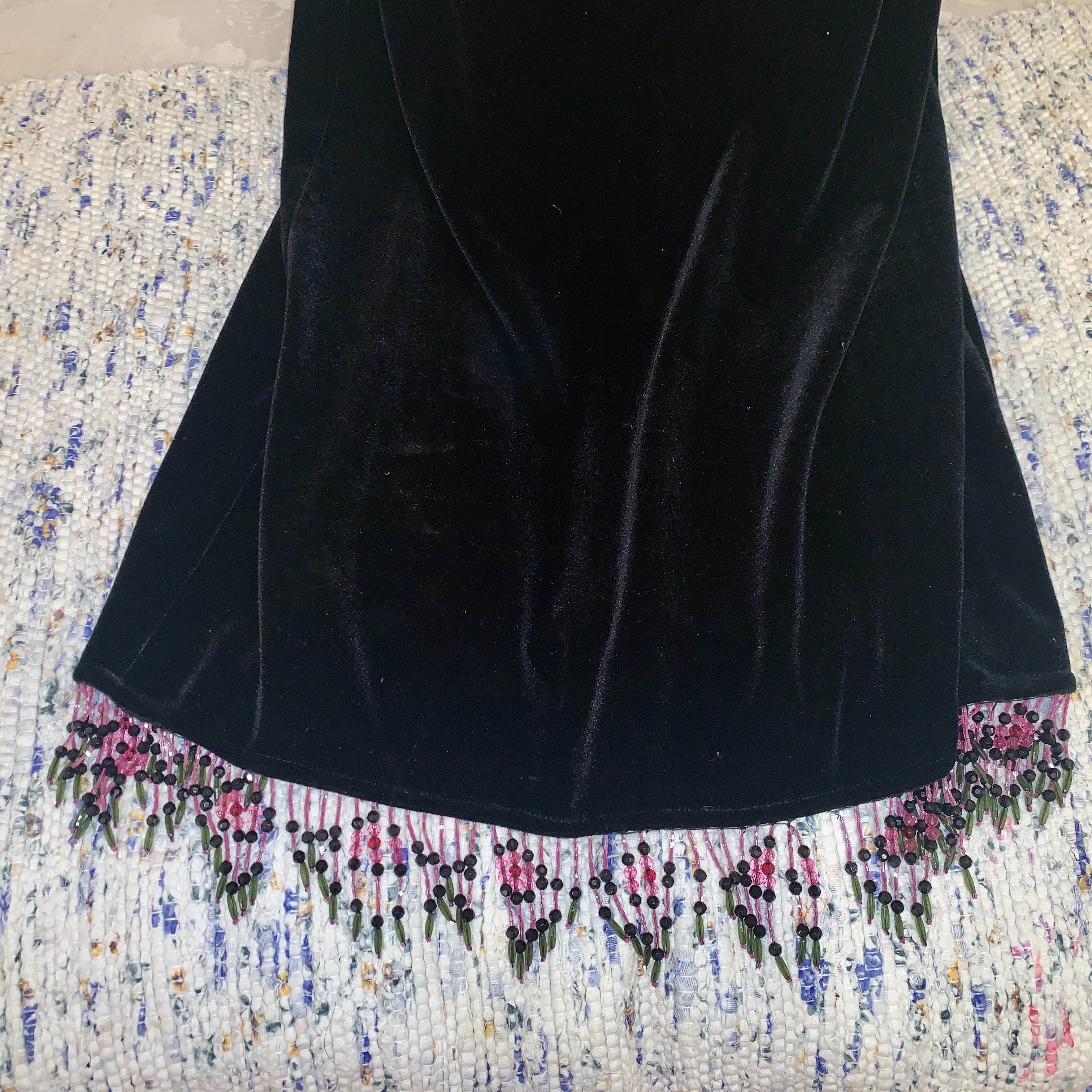 Vintage Betsey Johnson Beaded Fringed Velvet Slip Dress by Betsey Johnson | Shop THRILLING Vintage Betsey Johnson Beaded Fringed Velvet Slip Dress by Betsey Johnson | Shop THRILLING