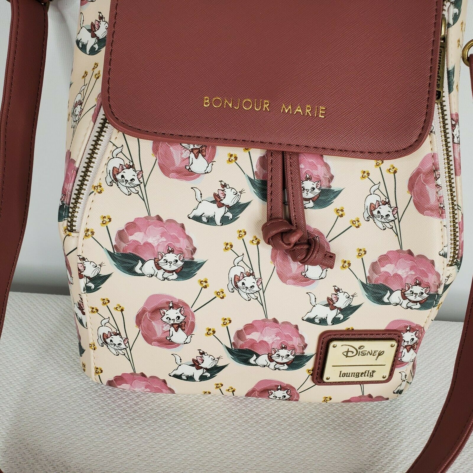 customer service loungefly disney the aristocats marie convertible mini backpack Vintage Loungefly Disney Aristocats Convertible Backpack Bonjour Marie  Purse W