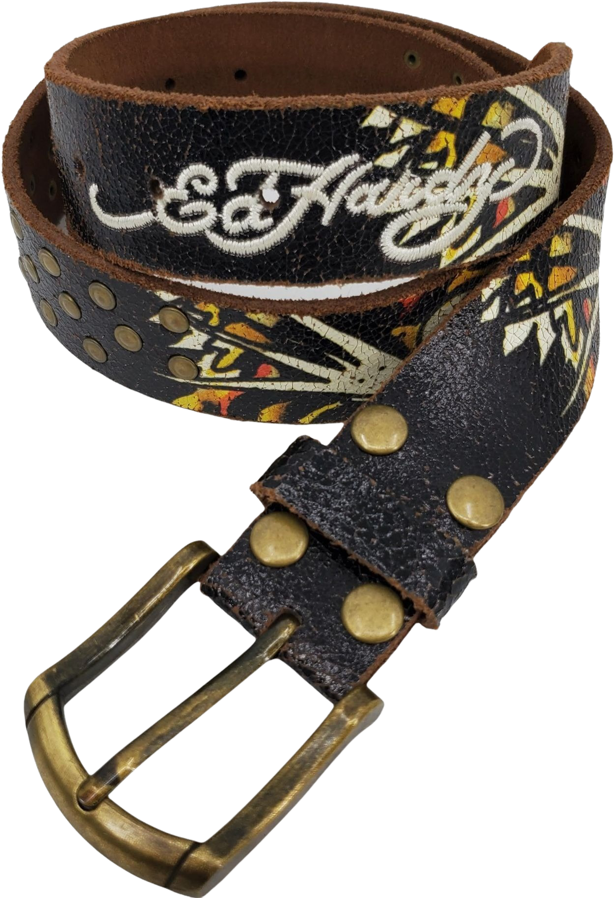 Awesome Vintage Ed Hardy Belt Never Worn Genuine Leather & 