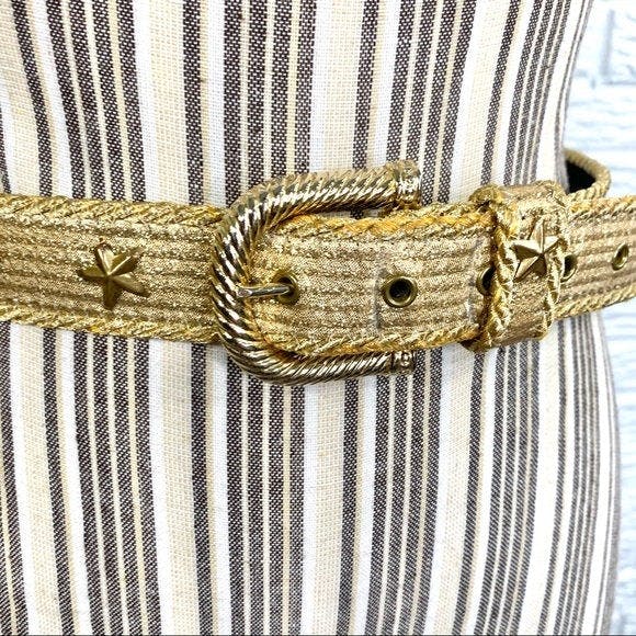 Vintage the Icing Multicolor Gold Tone Studded Metallic Belt 