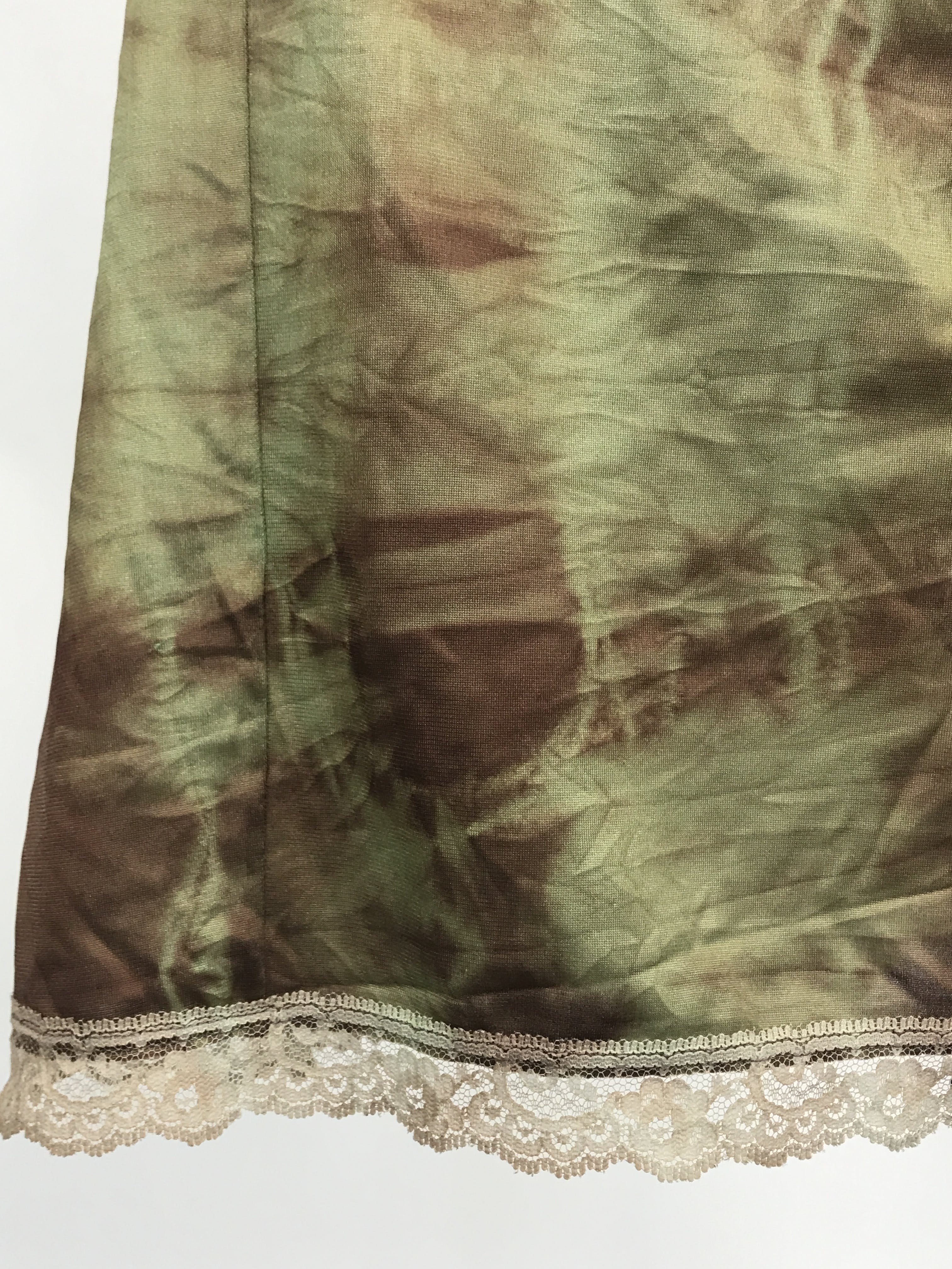 Green and Brown Silk Tie Dye Slip Dress main image 1