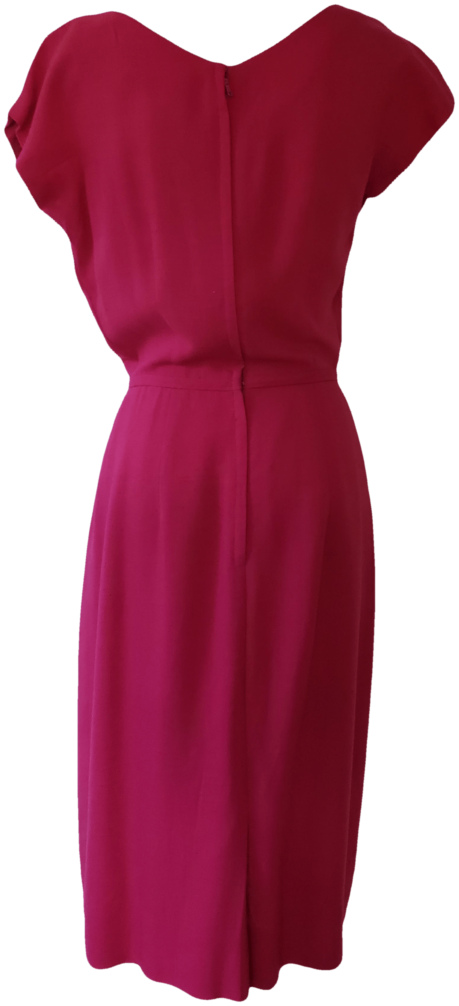 Vintage Hot Pink Short Sleeve Midi Dress Shop THRILLING