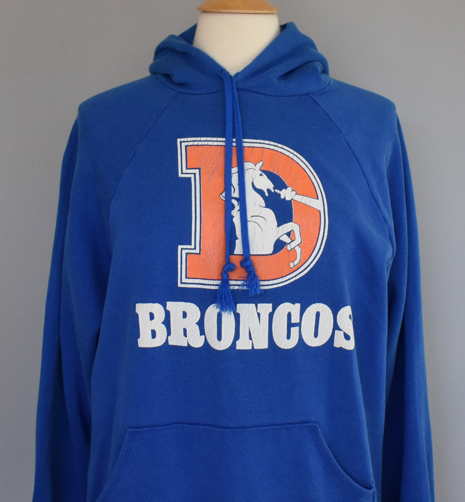 1960 Denver Broncos Artwork: Unisex Varsity Color-⁠Block Hooded Sweatshirt