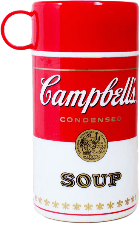 Vintage Campbell's Soup Thermos, can-tainer, Red and White