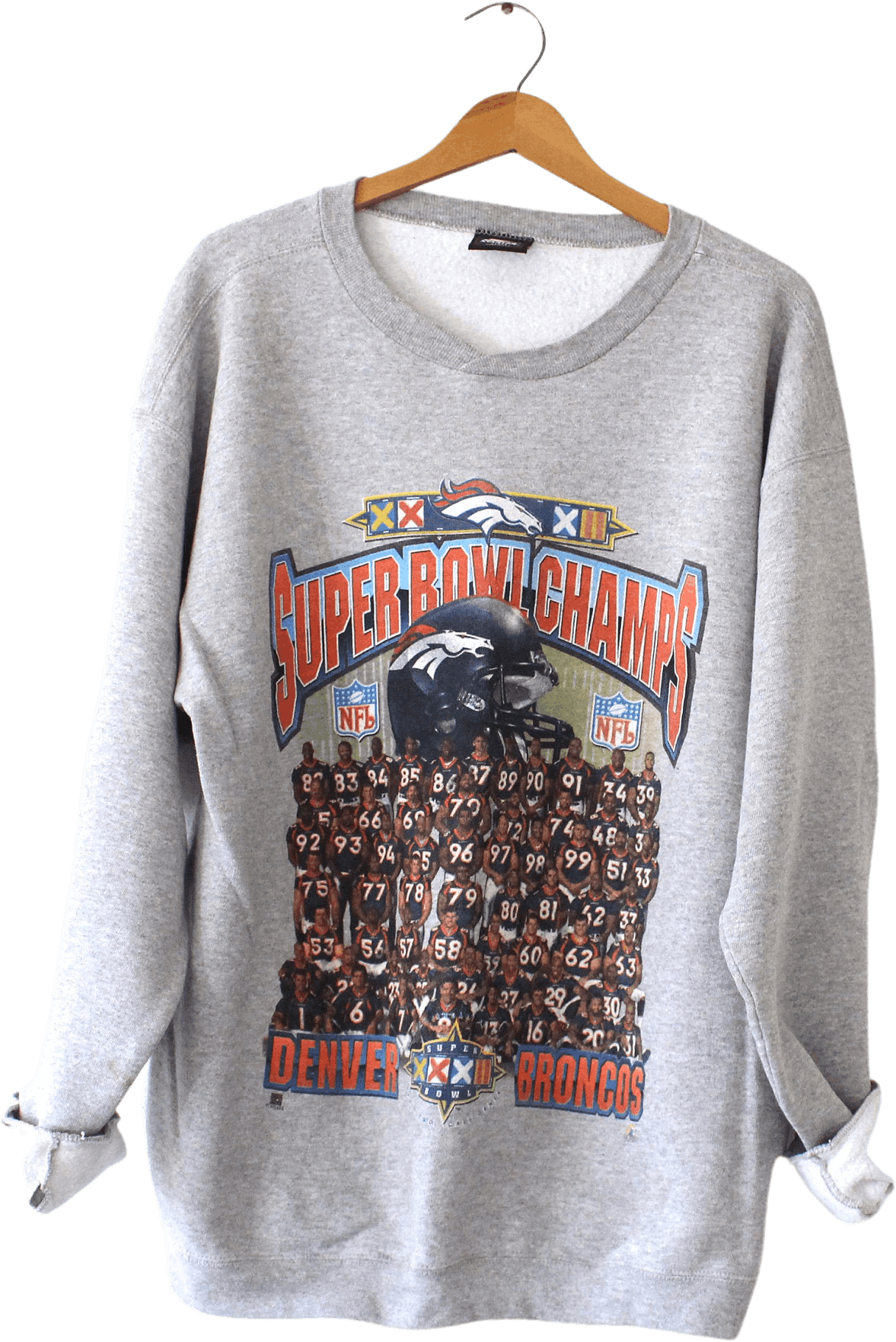 Vintage Gray Denver Broncos Football Super Bowl Sweatshirt by