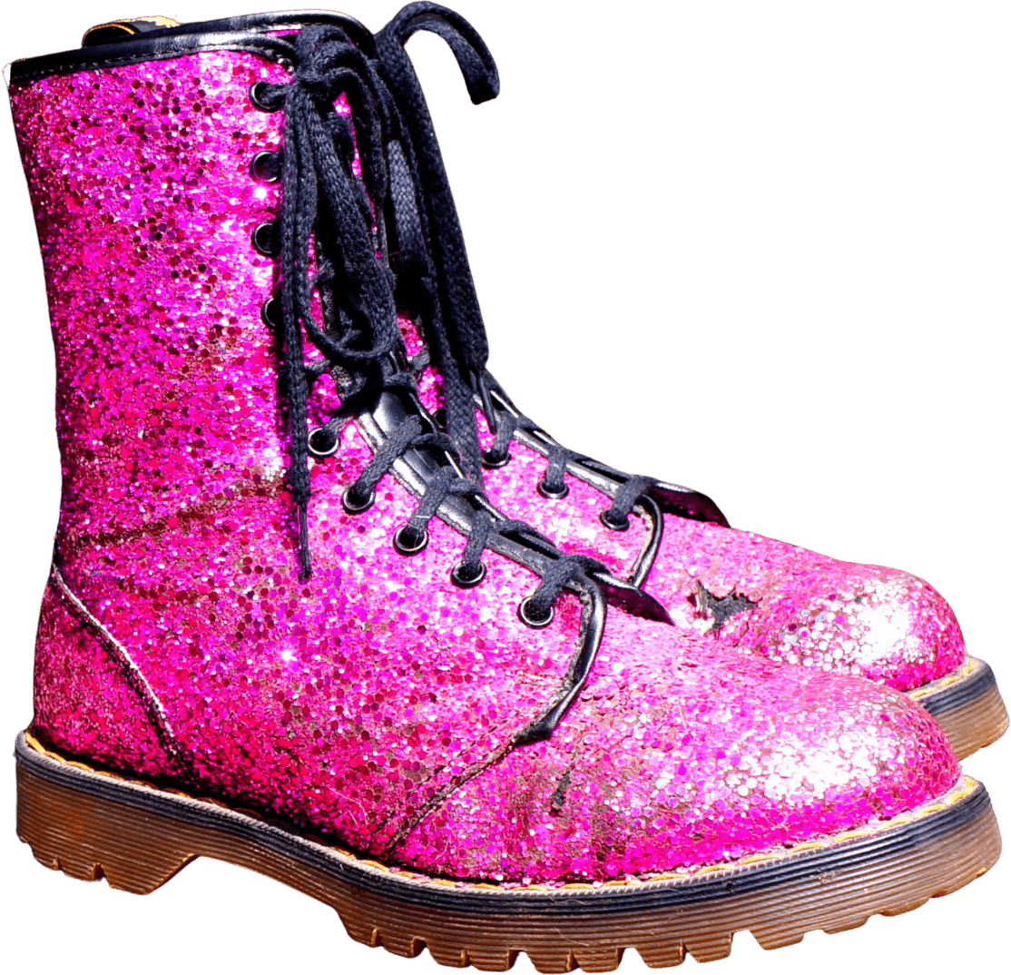 Vintage 90 s Sparkly Magenta Pink Boots by Dr Martens Shop THRILLING