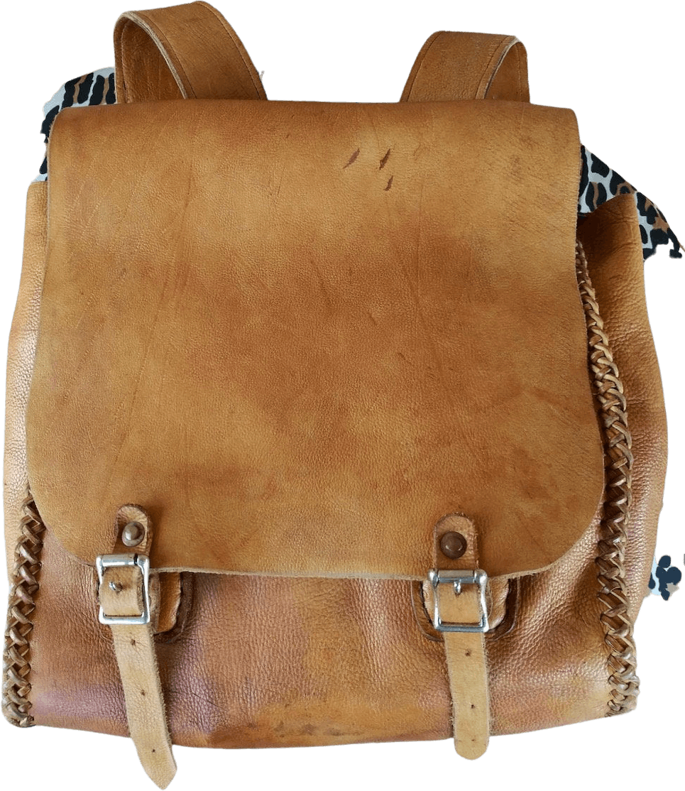 Vintage 60’s Brown Leather Backpack Shop THRILLING
