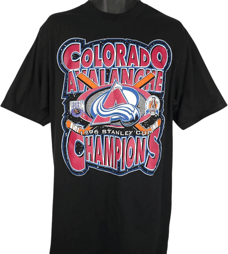 Vintage NHL - Colorado Avalanche, Stanley Cup Champions T-Shirt 1996 Large