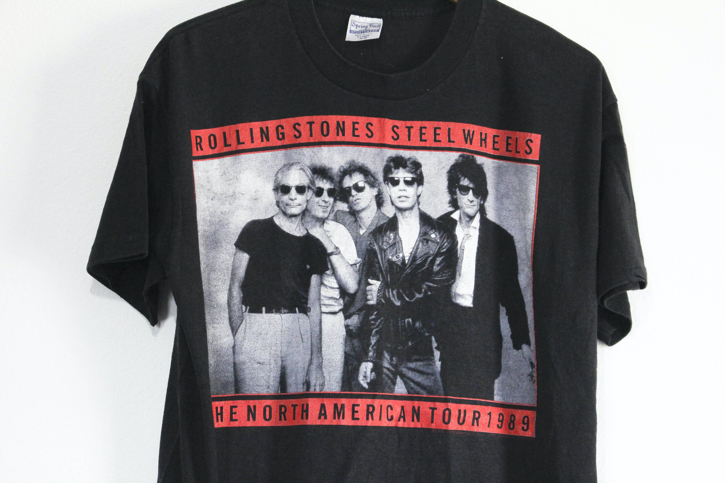 Vintage 80’s Black Rolling Stones Steel Wheels Tour Cotton T-Shirt by  Spring F | Shop THRILLING