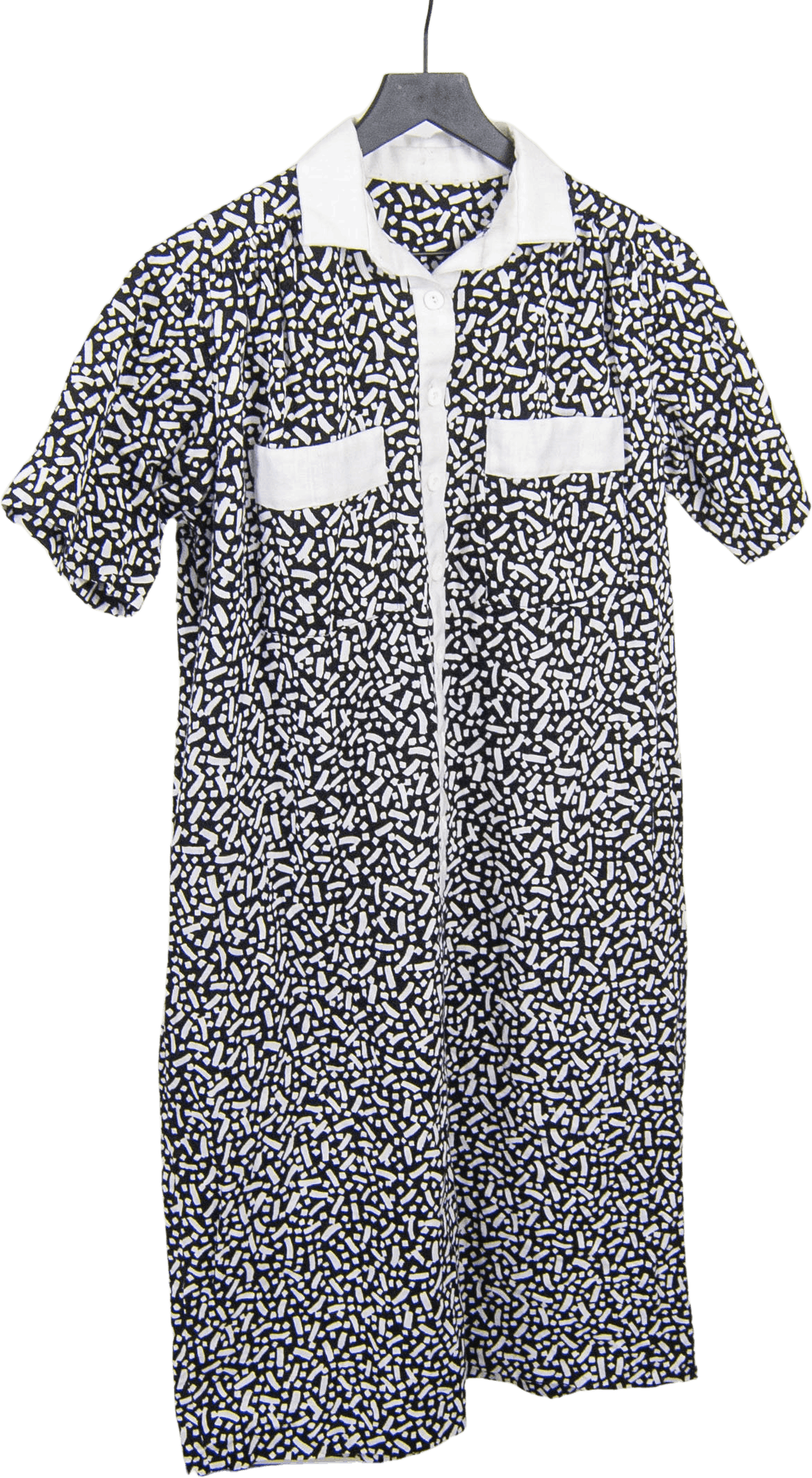 Vintage 80's Confetti Print Shirt Dress Shop THRILLING