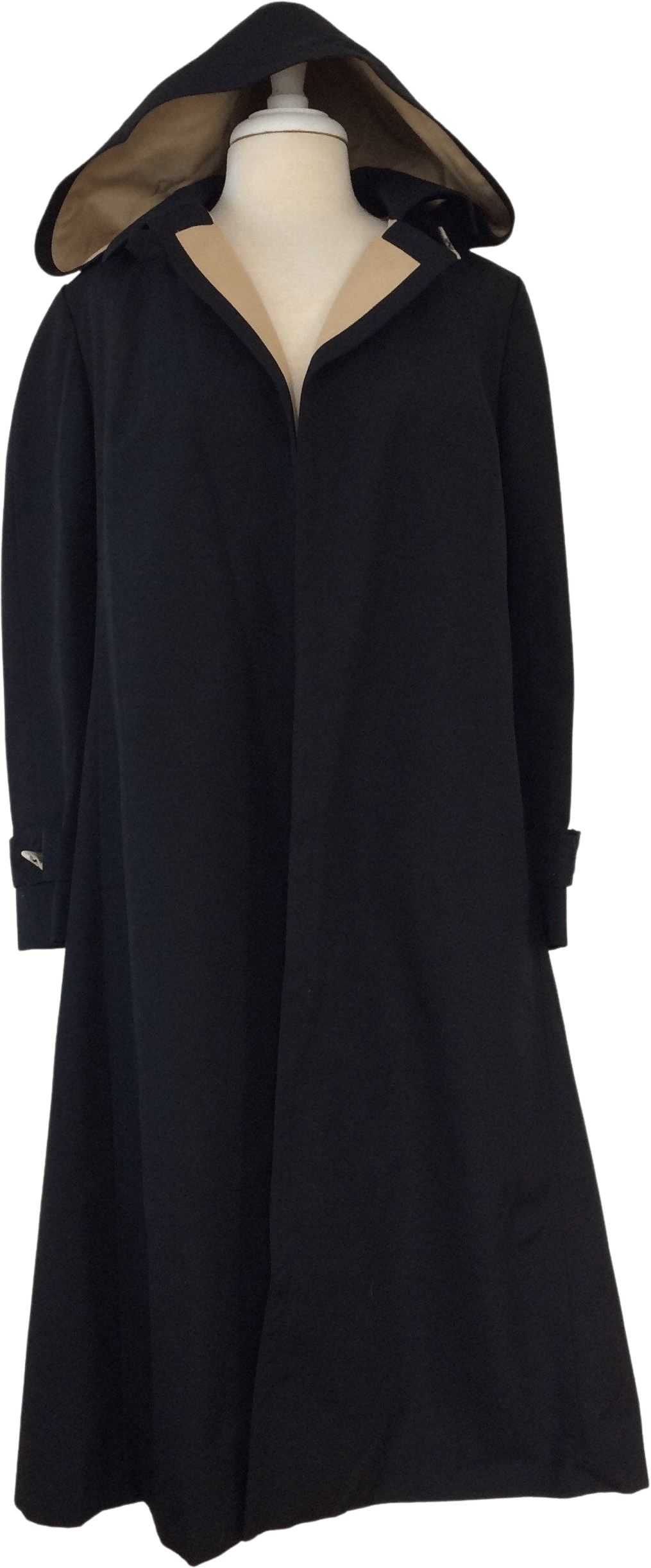 Vintage Black Trench Coat with Tan Lining Aquascutum Shop THRILLING