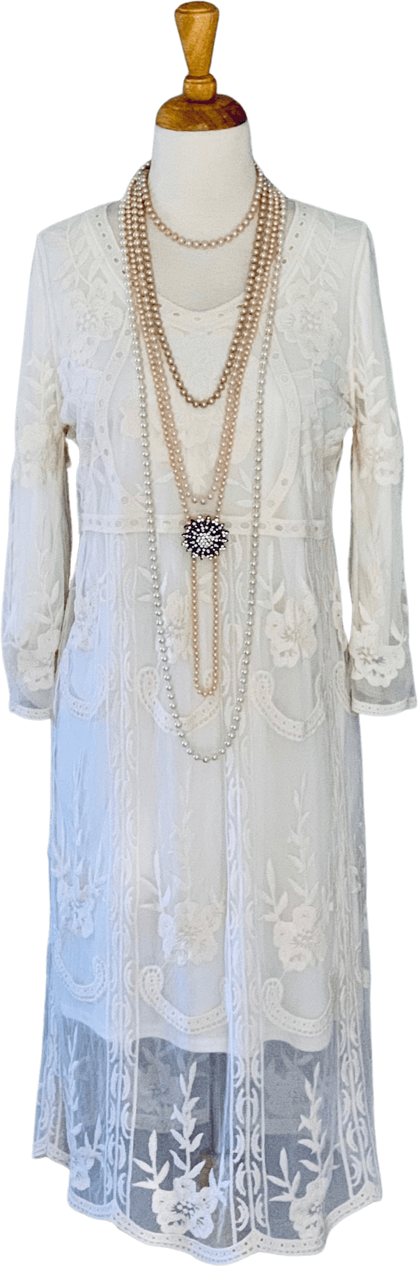 Vintage Cottagecore White Lace Tea Length Wedding Dress Shop THRILLING