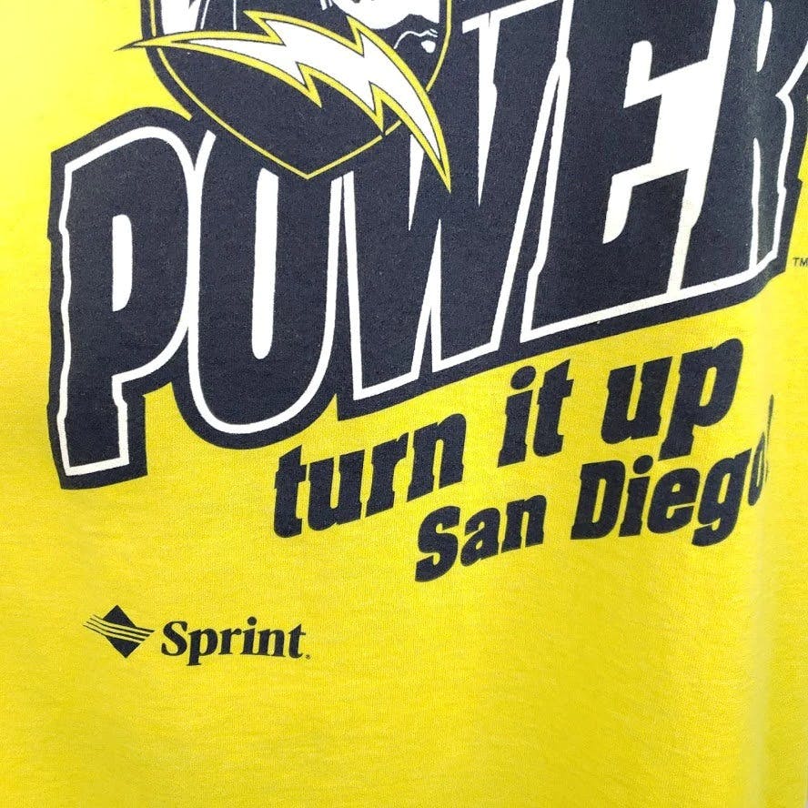 Vintage San Diego Chargers Charger Power T-Shirt Sprint Single Stitch Best  FoTL