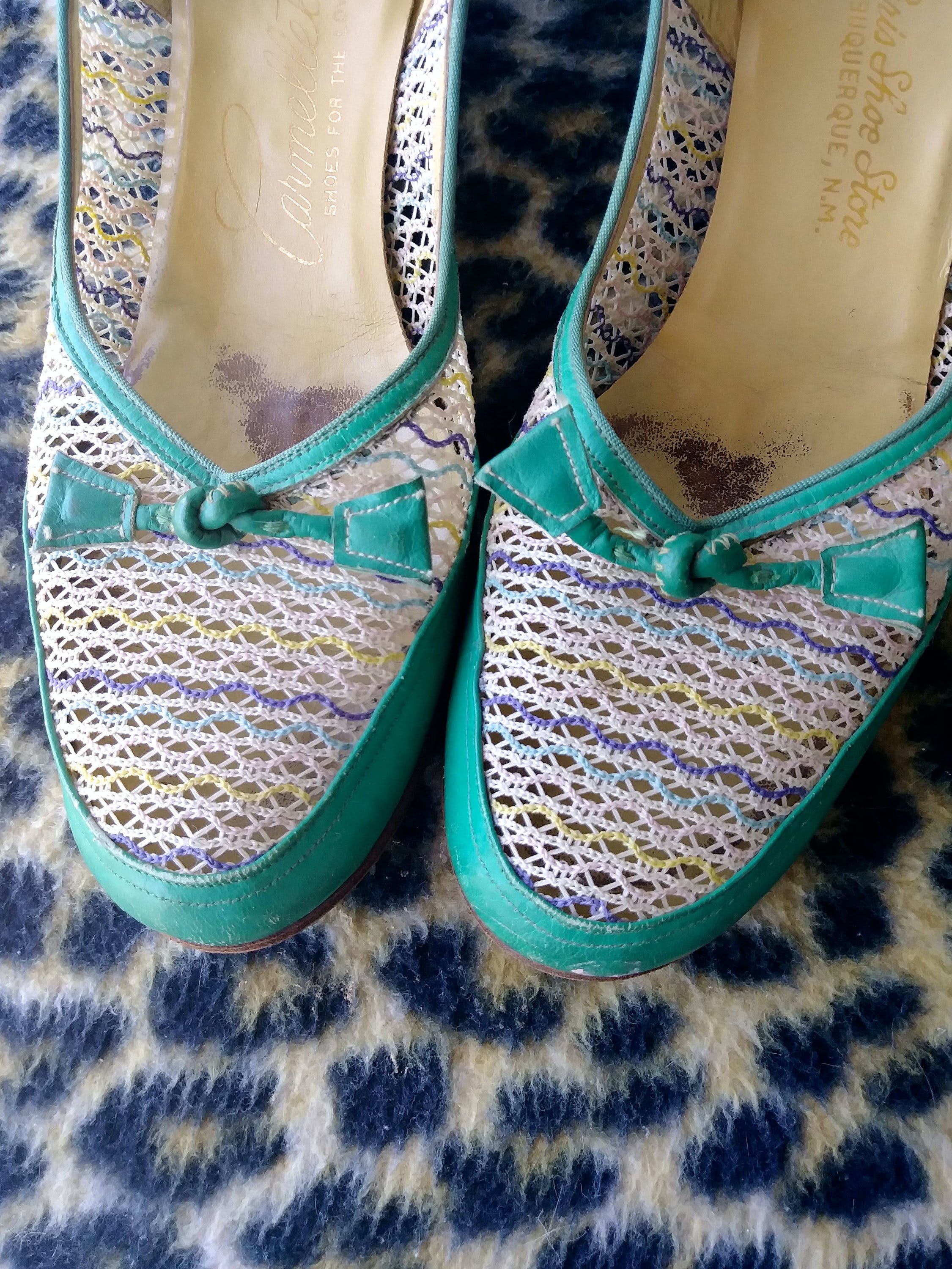 Vintage 50’s Slip on Flats Loafers by Carmelletes Paris Shoe Store Albuquerque Shop THRILLING
