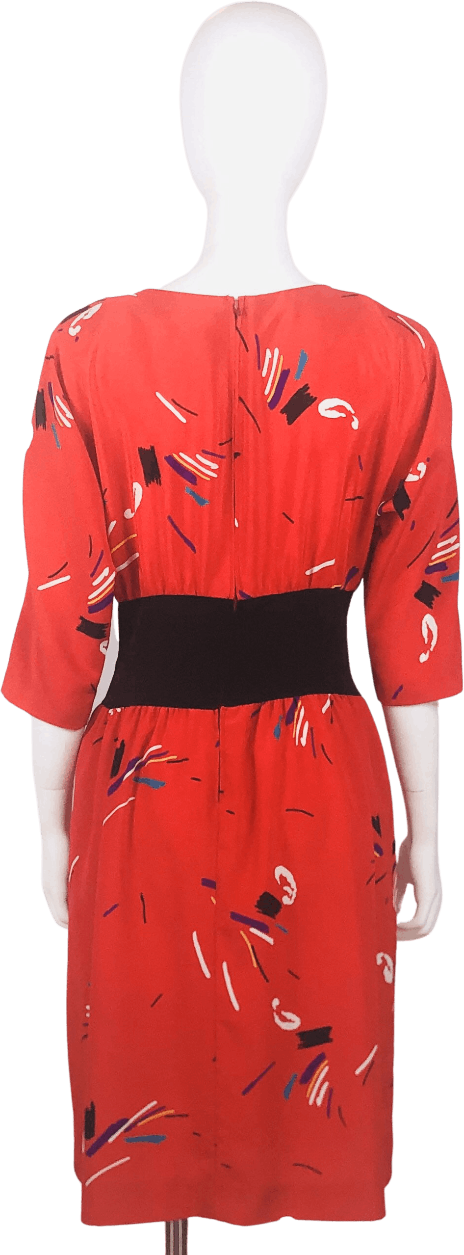 Vintage 80’s Red Abstract Dress by DLM Shop THRILLING