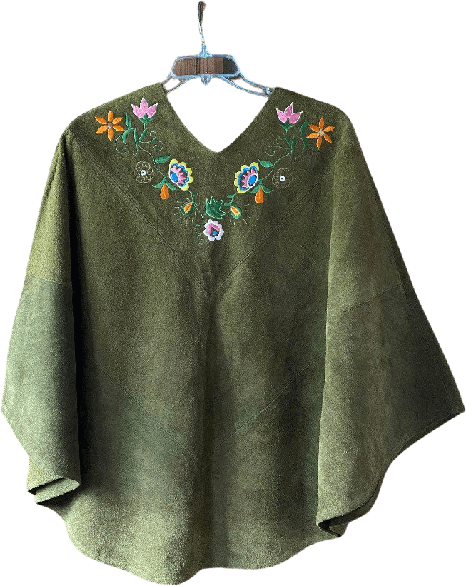 Vintage 70's Embroidered Suede Poncho | Shop THRILLING