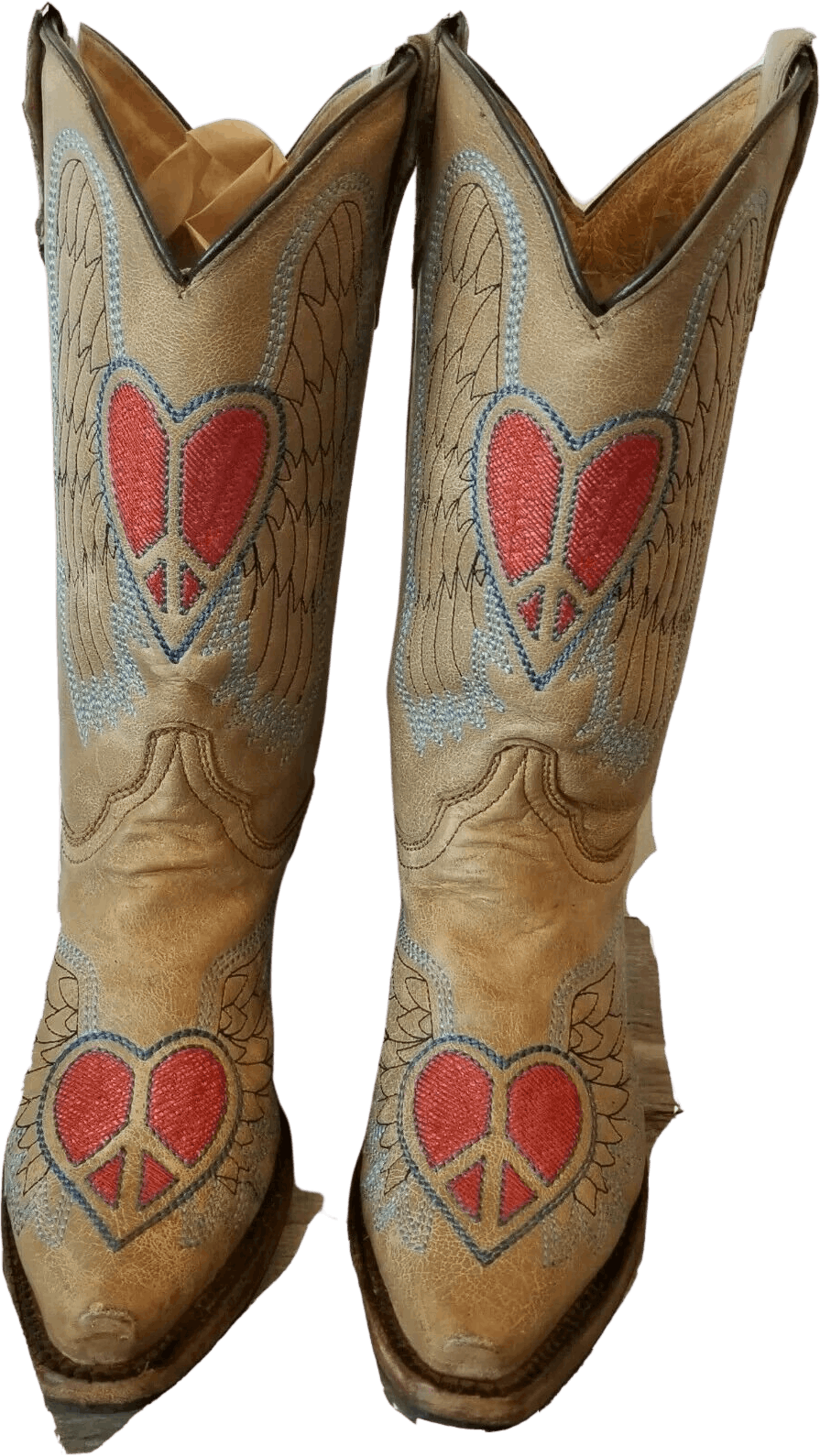 Heart peace sign cowboy 2025 boots