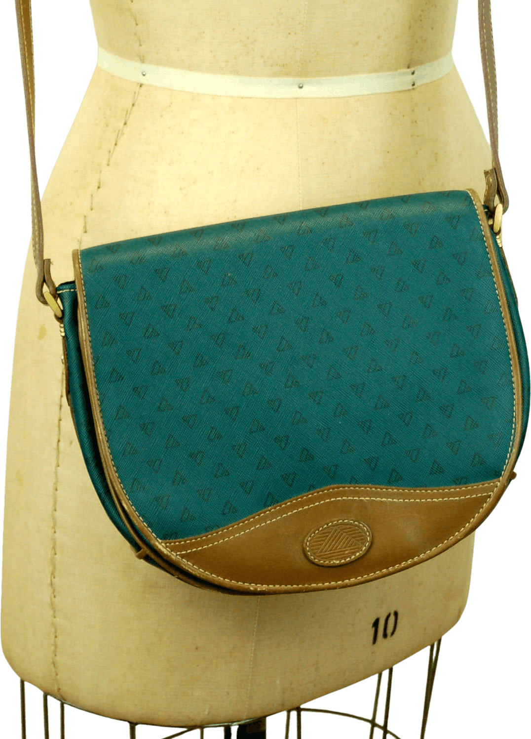Vintage 80's Hunter Green Saddle Crossbody Bag by Liz Claiborne Shop