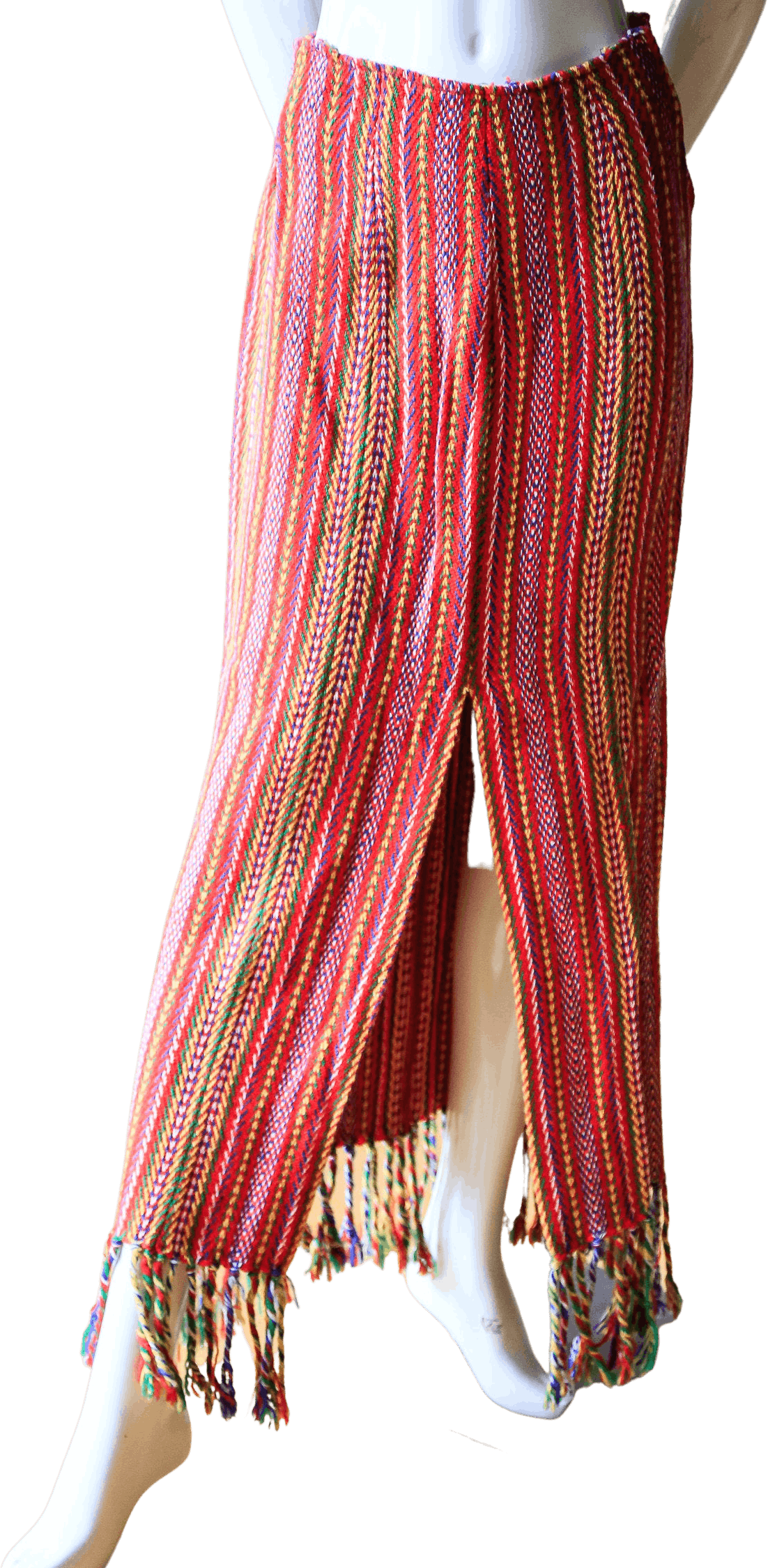 Vintage Slim Fit Maxi Skirt with Fringe Shop THRILLING