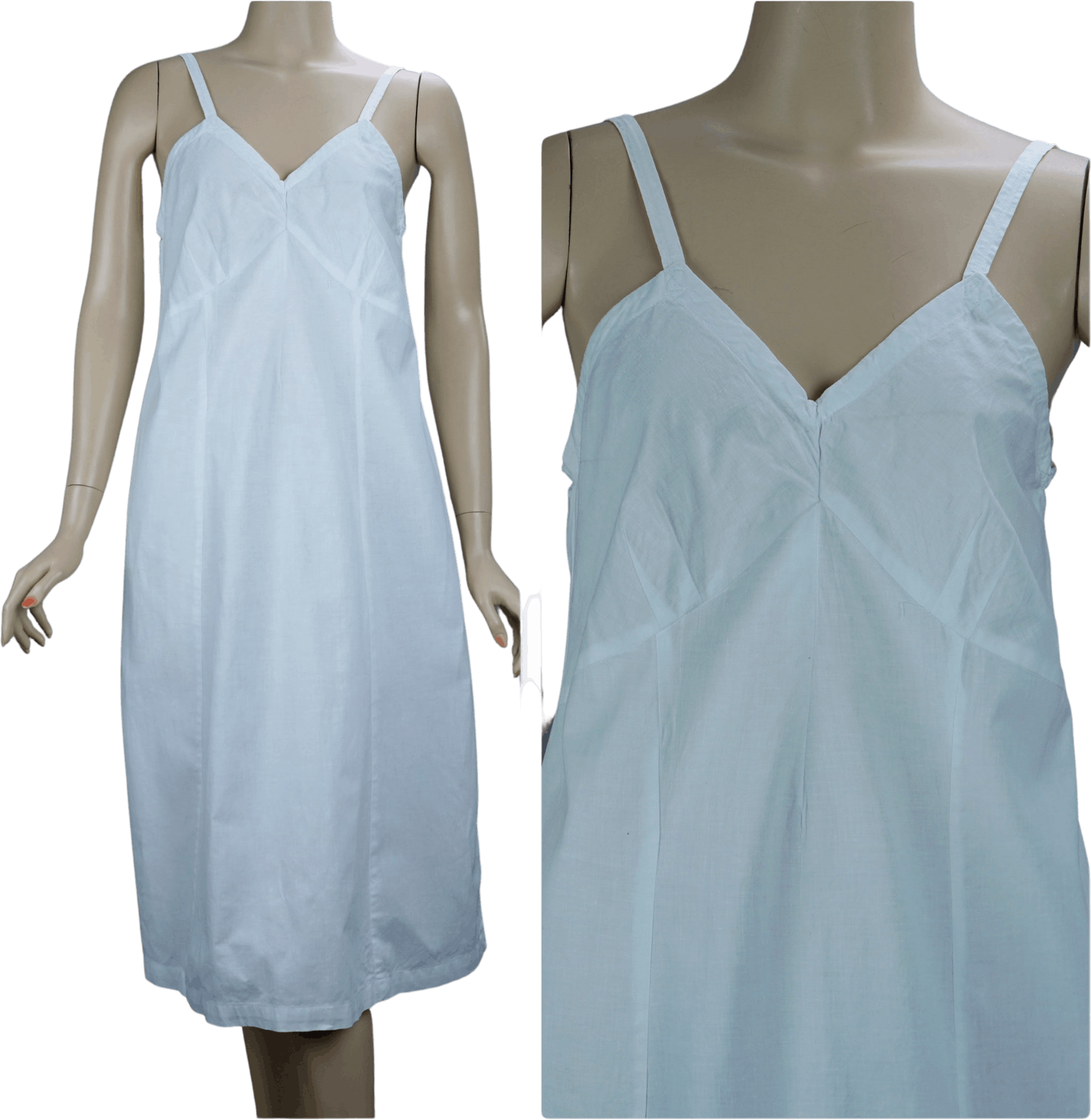 Vintage 50’s White Cotton Slip Dress Shop THRILLING