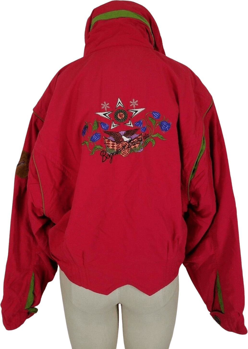 Vintage Red Multicolor Ski Snowboard Winter Parka by BOGNER Shop