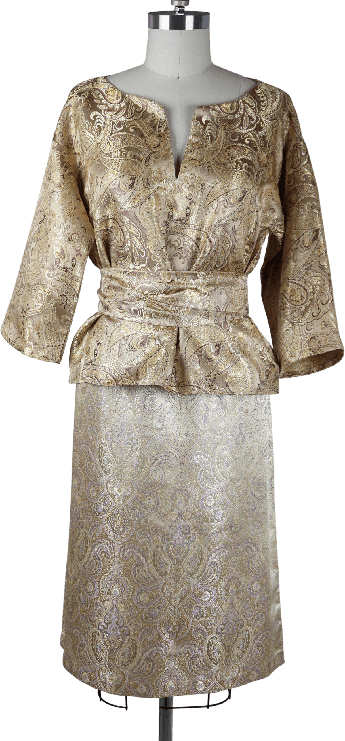 Vintage Gold Formal 2 Piece Ensemble, Dress
