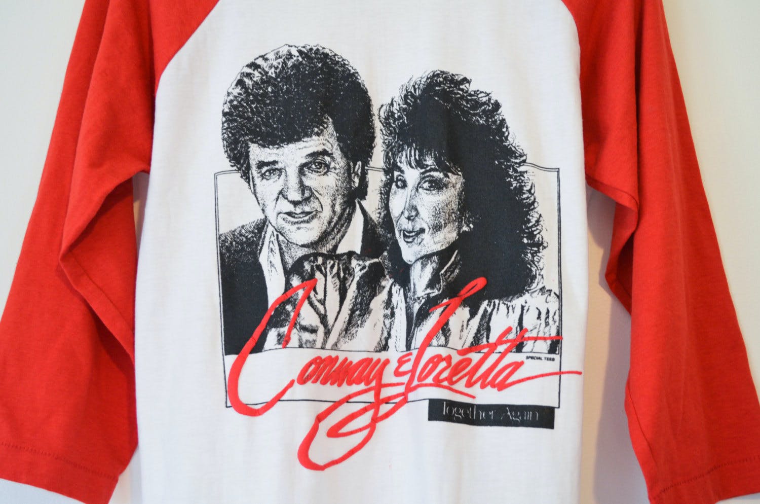 Vintage Conway Twitty and Loretta Lynn Together Again Baseball Ringer T Shirt newest