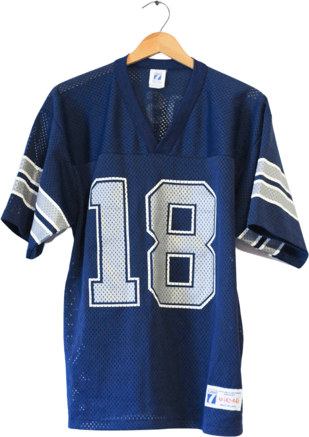 Vintage Blue and White Dallas Football Jersey by Logo 7 Shop THRILLING