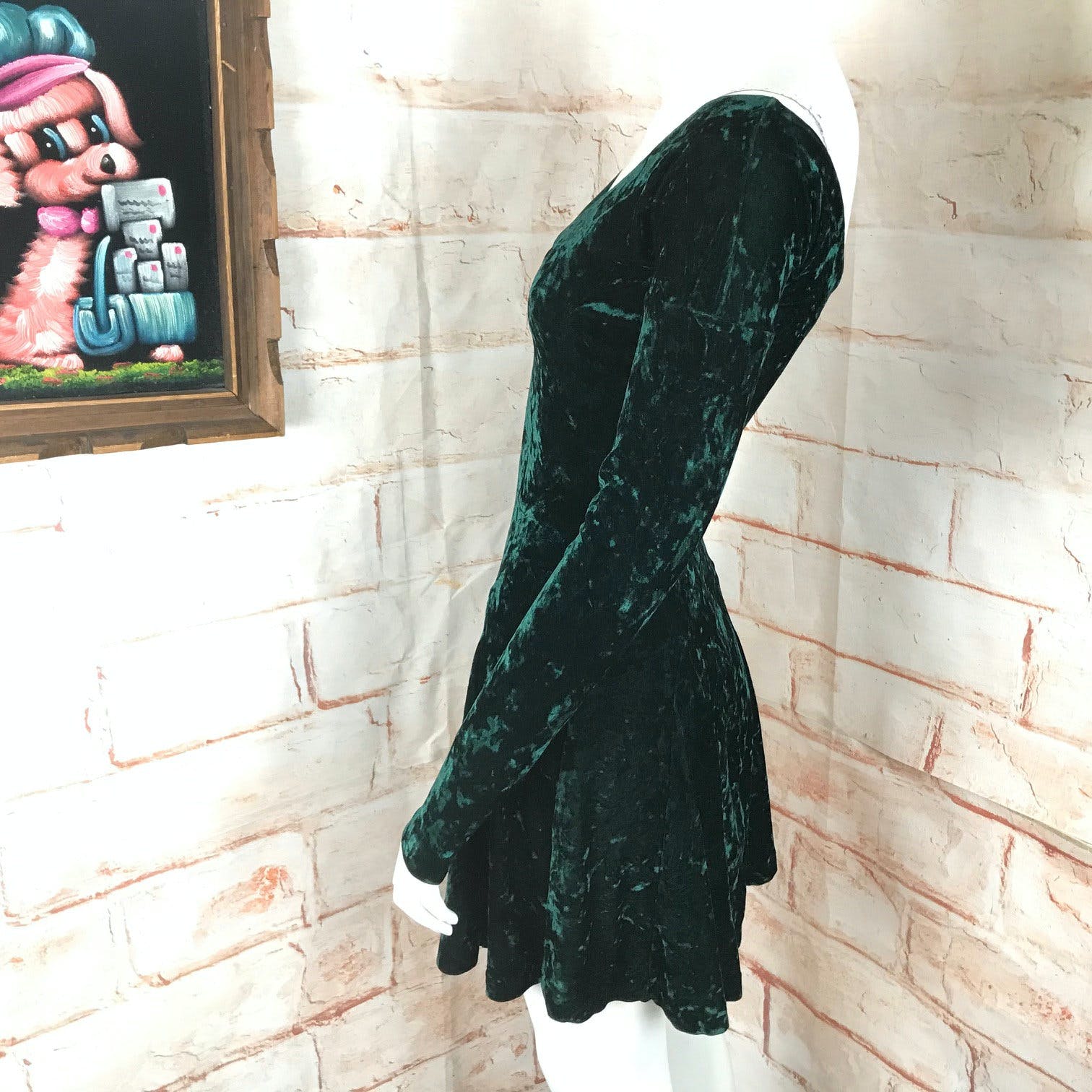 Vintage 1990's Betsey Johnson Emerald Green Dress on sale