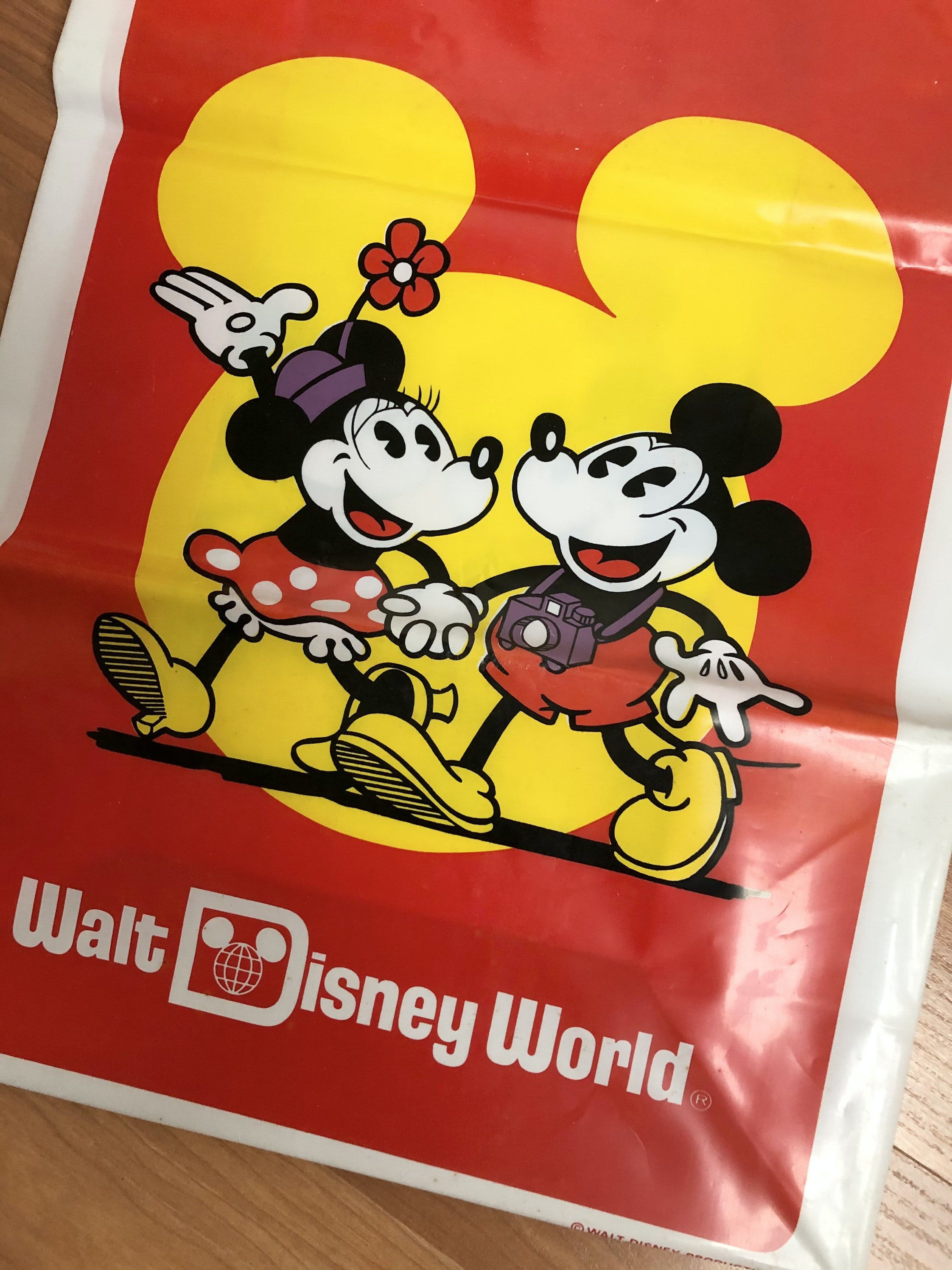 Walt Disney World Mickey Mouse 2007 Official Vinyl Tote Purse Zipper BAG  Plastic