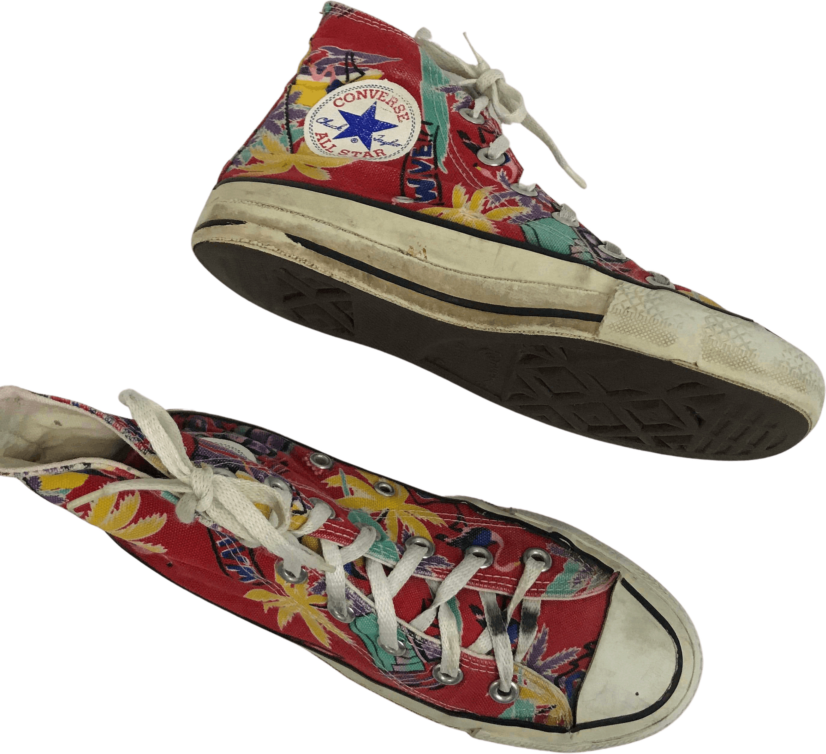 Vintage 80 s Tropical Print High Tops by Converse Shop THRILLING