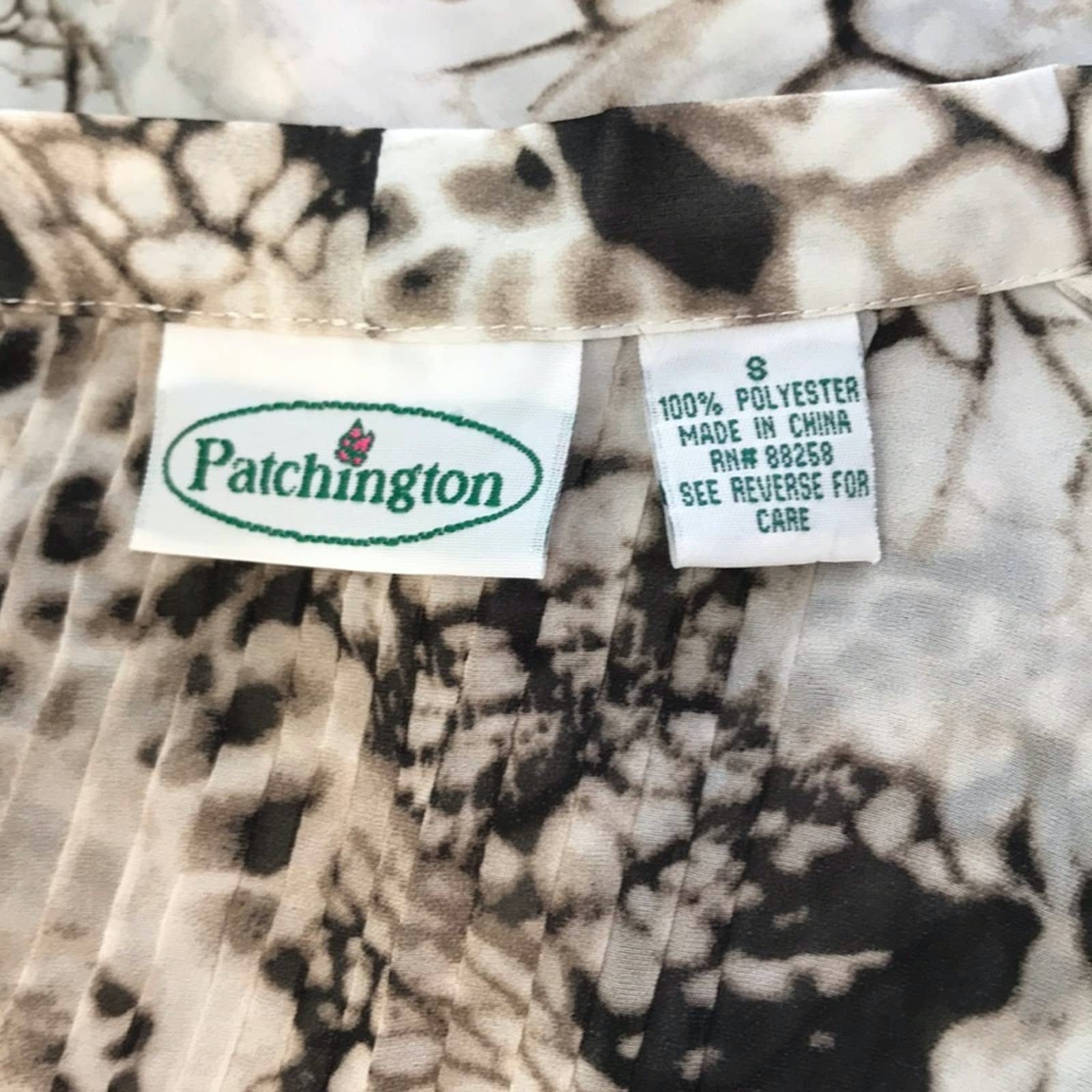 Vintage 90’s Brown and Beige Crackle Printed Blouse by Patchington